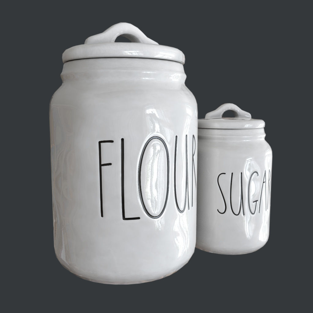 Rae Dunn Canisters Low-poly 3D model_1
