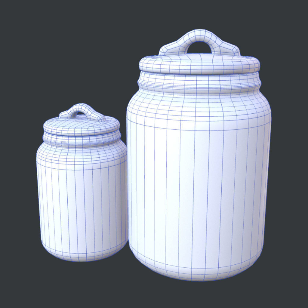 Rae Dunn Canisters Low-poly 3D model_3