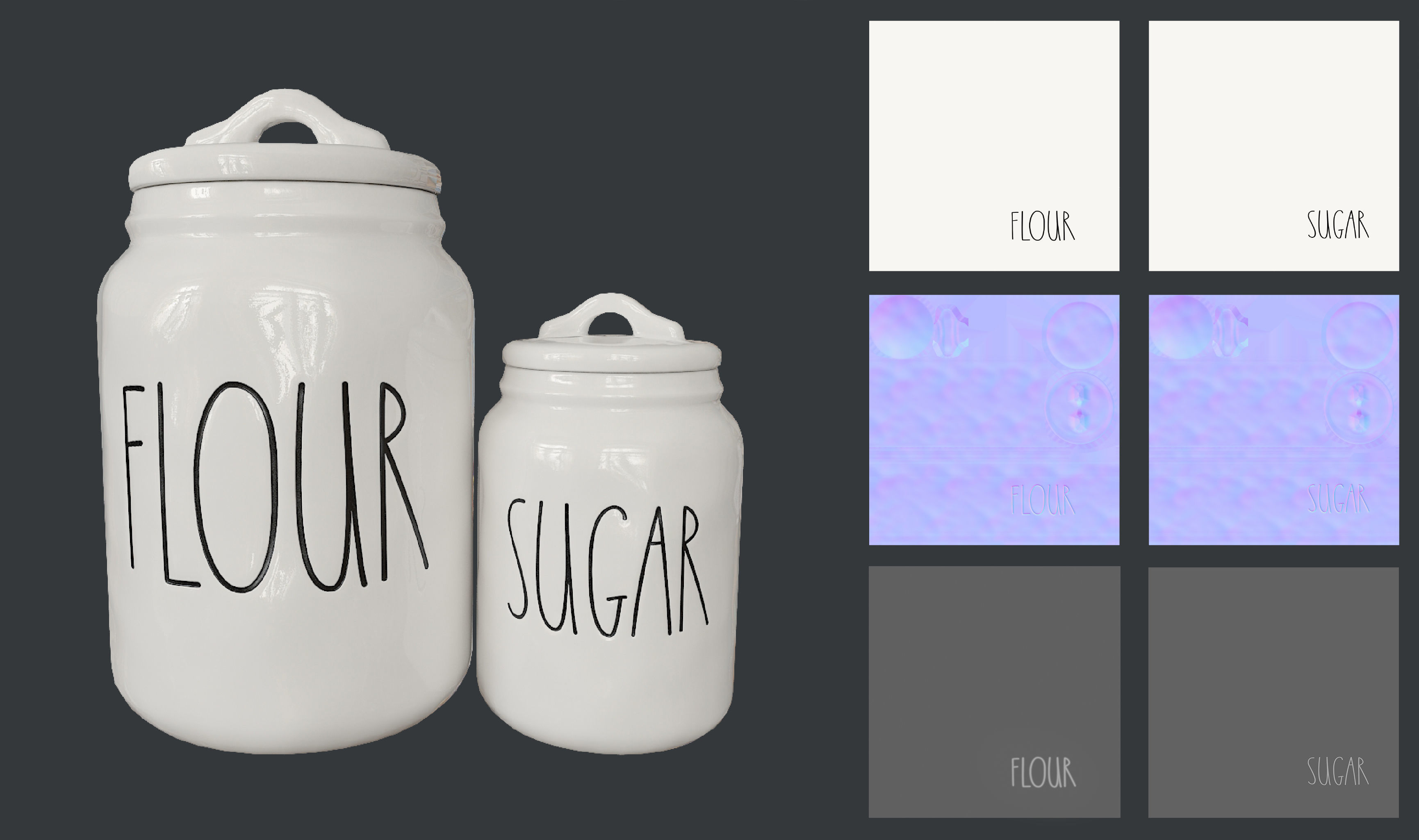 Rae Dunn Canisters Low-poly 3D model_2