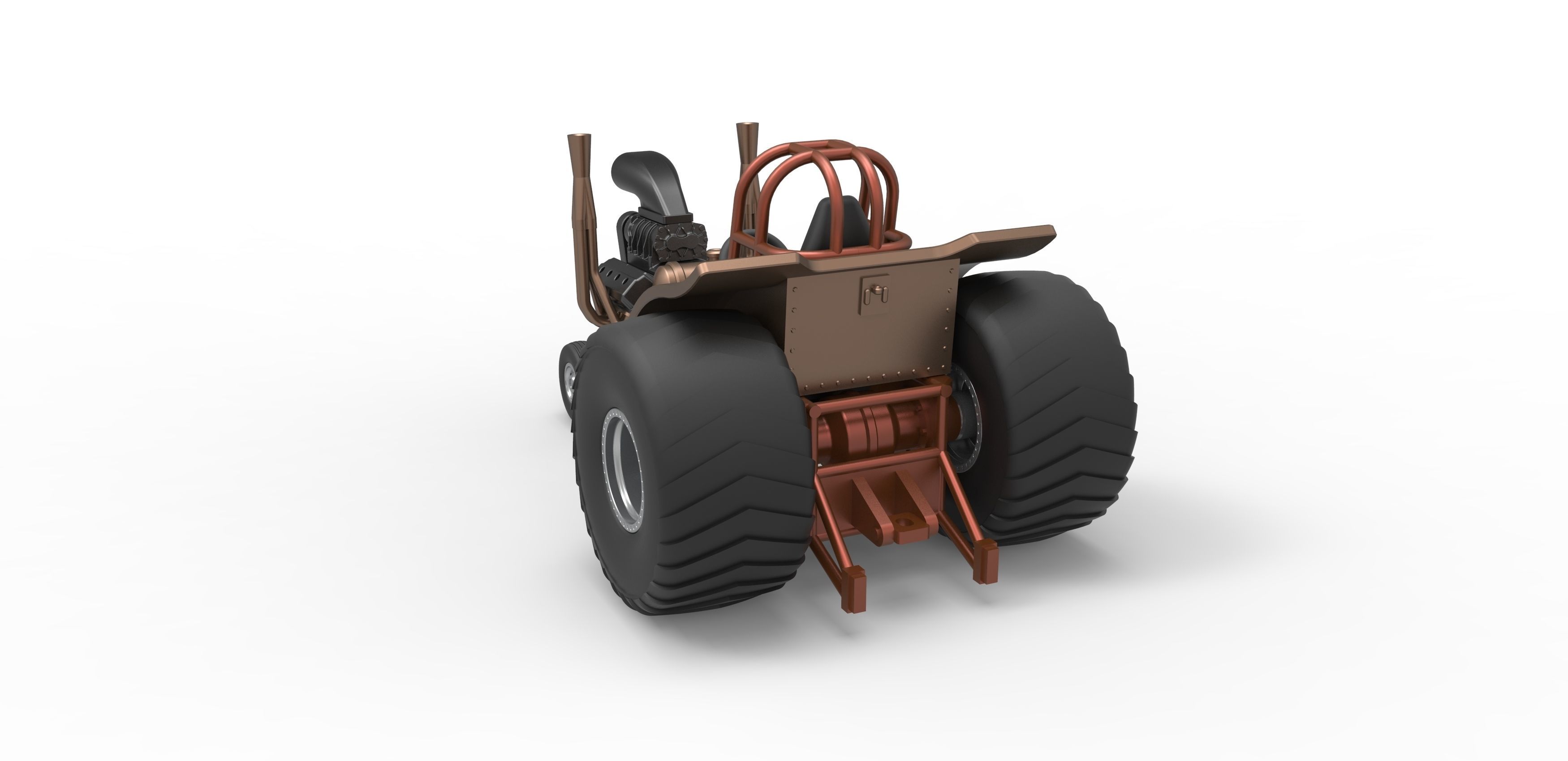Mini Rod pulling tractor 2 Scale 1 to 25 3D print model_11