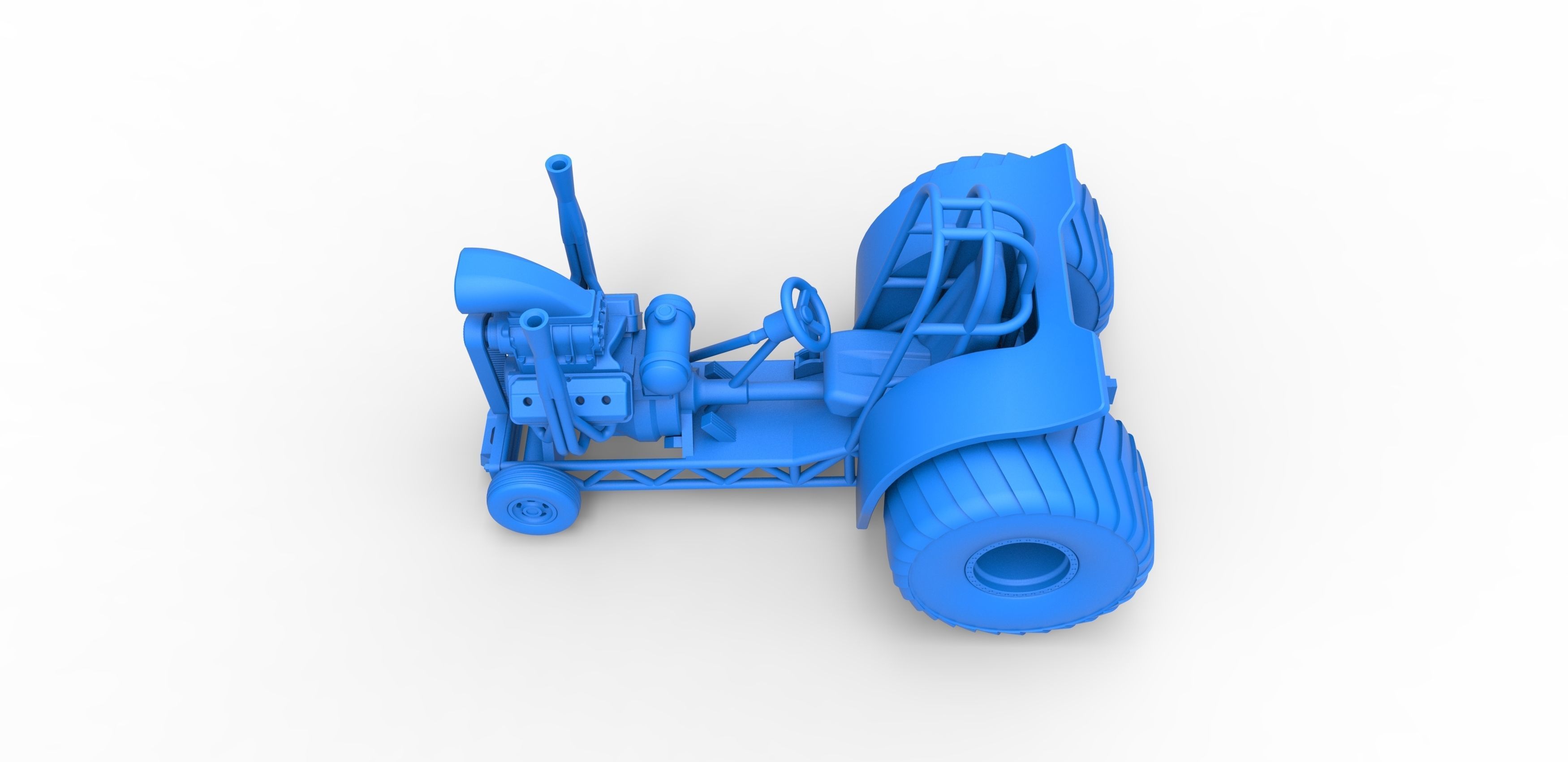 Mini Rod pulling tractor 2 Scale 1 to 25 3D print model_21