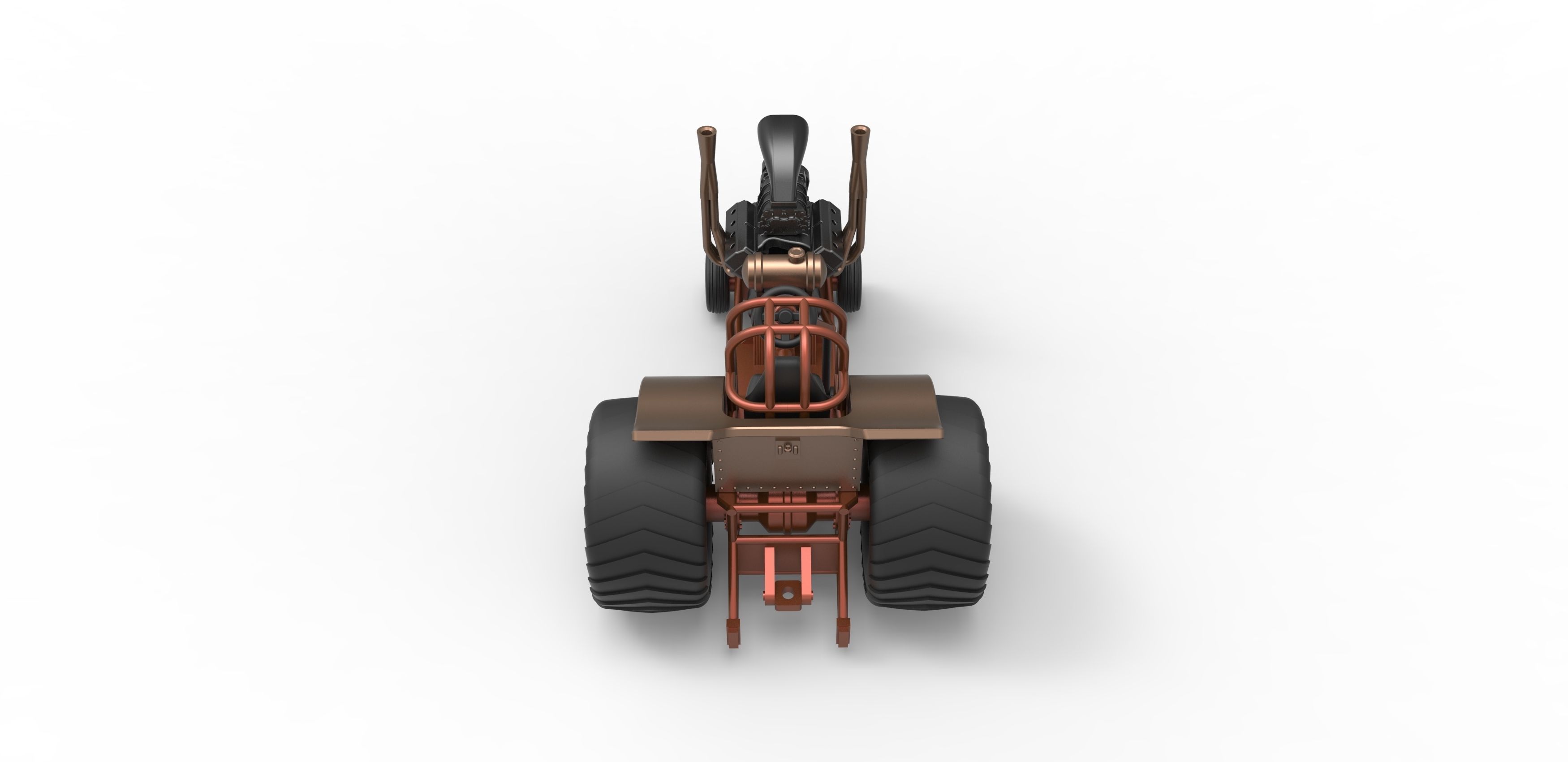 Mini Rod pulling tractor 2 Scale 1 to 25 3D print model_12