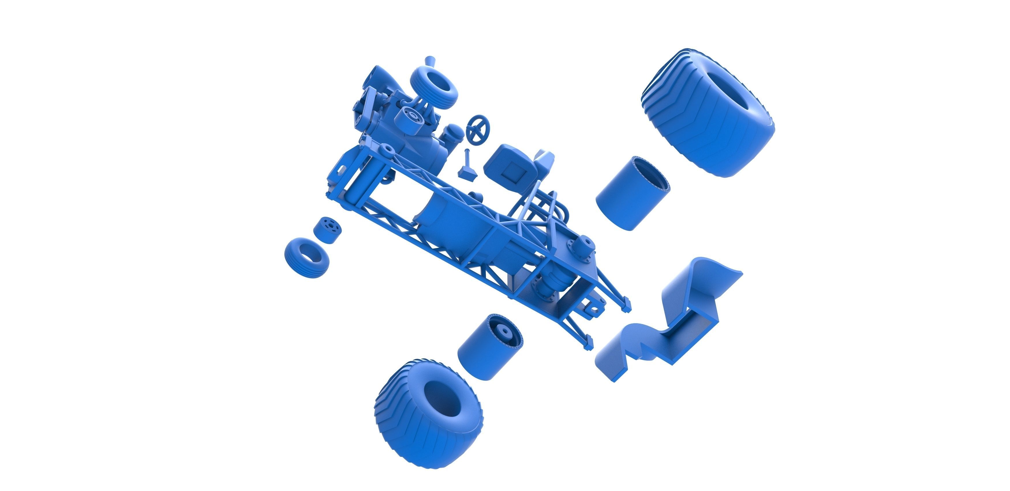 Mini Rod pulling tractor 2 Scale 1 to 25 3D print model_28