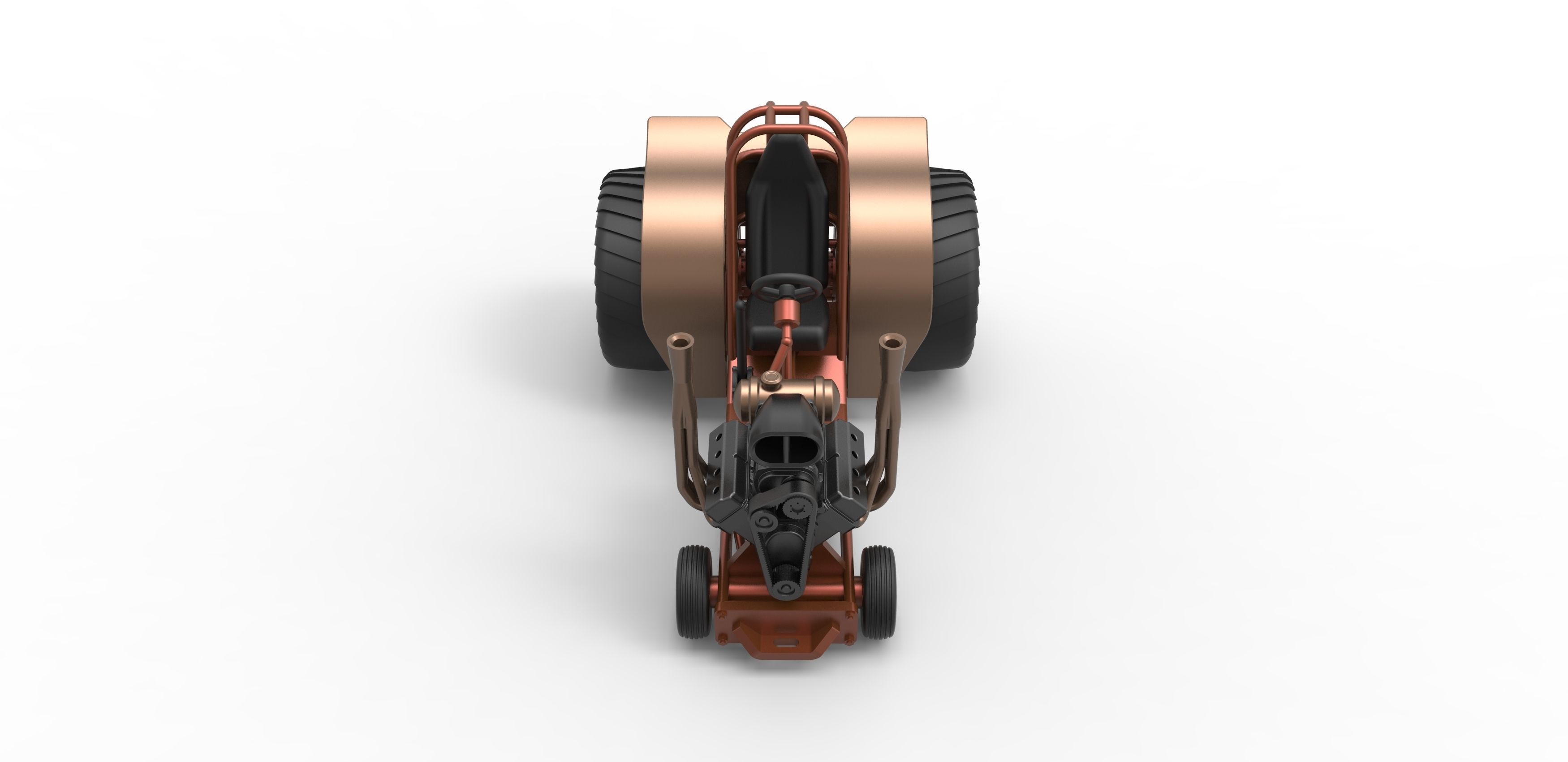 Mini Rod pulling tractor 2 Scale 1 to 25 3D print model_5