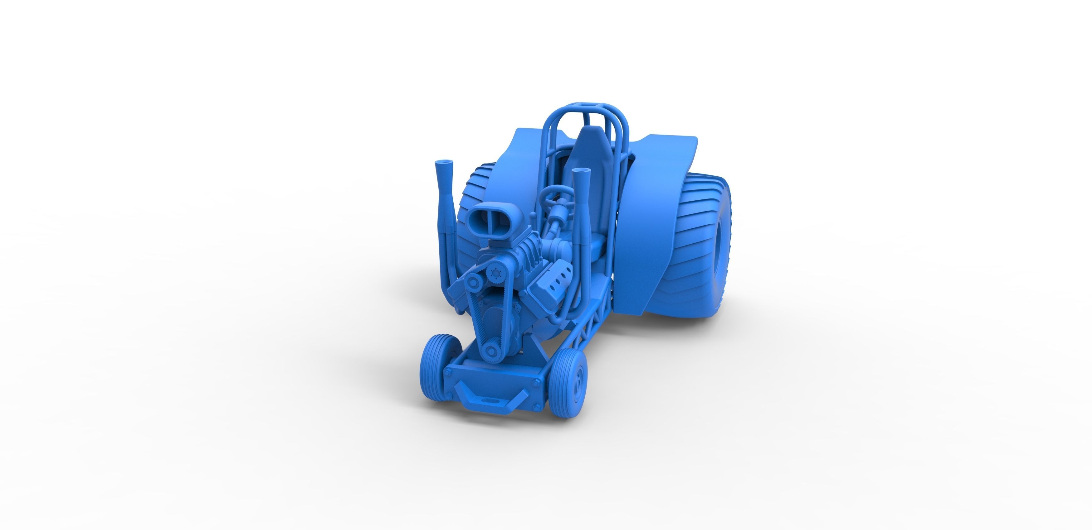 Mini Rod pulling tractor 2 Scale 1 to 25 3D print model_16