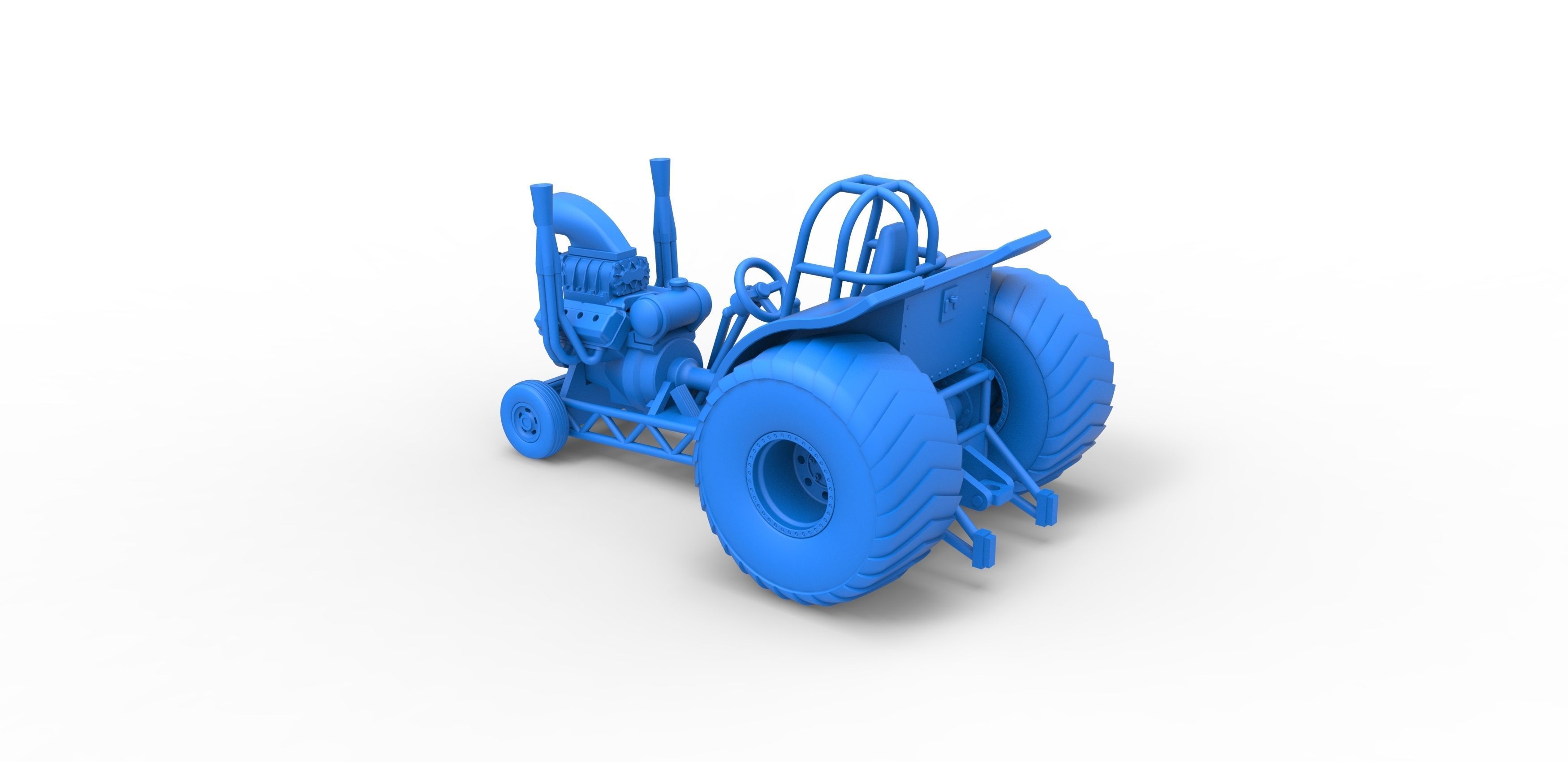 Mini Rod pulling tractor 2 Scale 1 to 25 3D print model_23