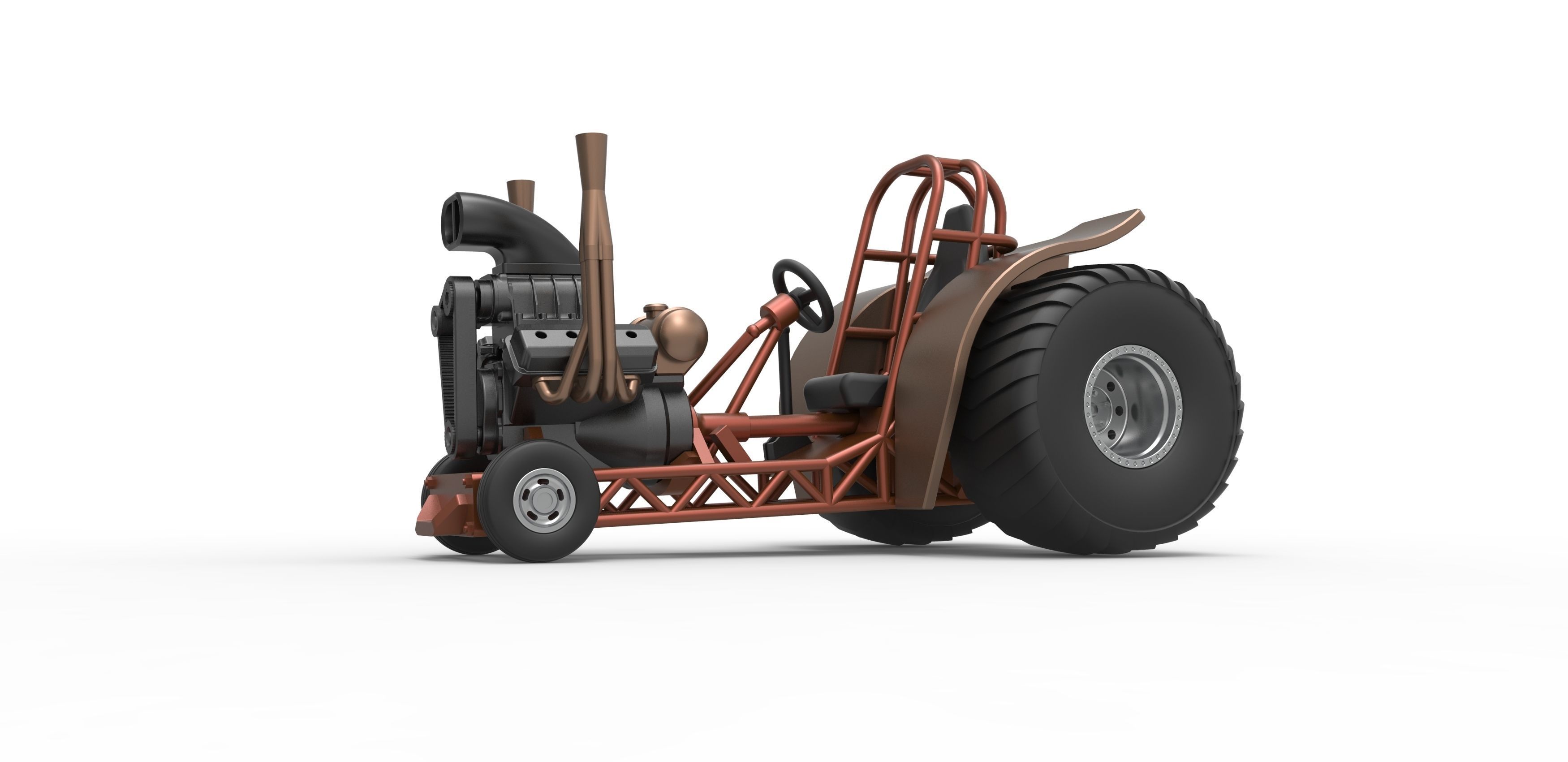 Mini Rod pulling tractor 2 Scale 1 to 25 3D print model_2