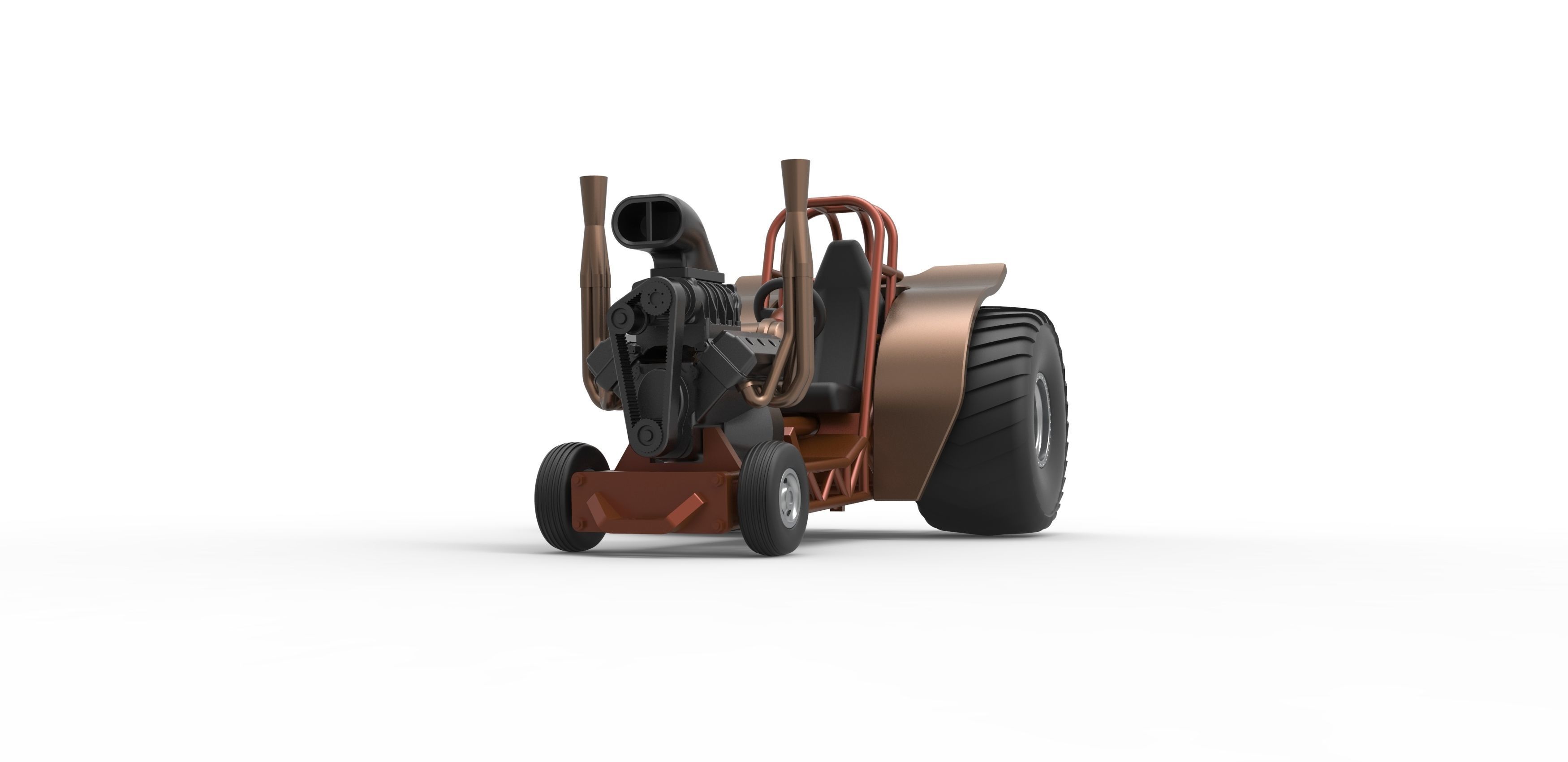 Mini Rod pulling tractor 2 Scale 1 to 25 3D print model_4