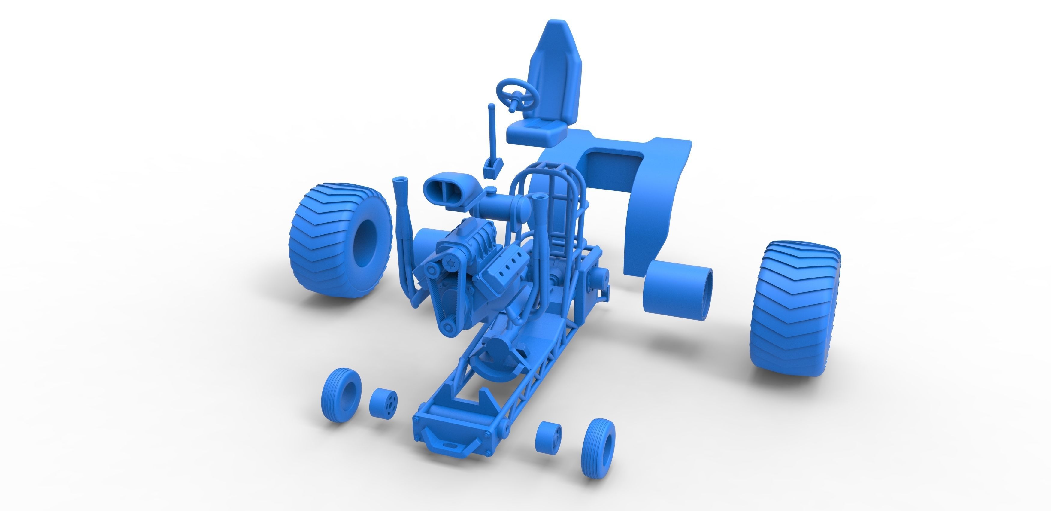Mini Rod pulling tractor 2 Scale 1 to 25 3D print model_29