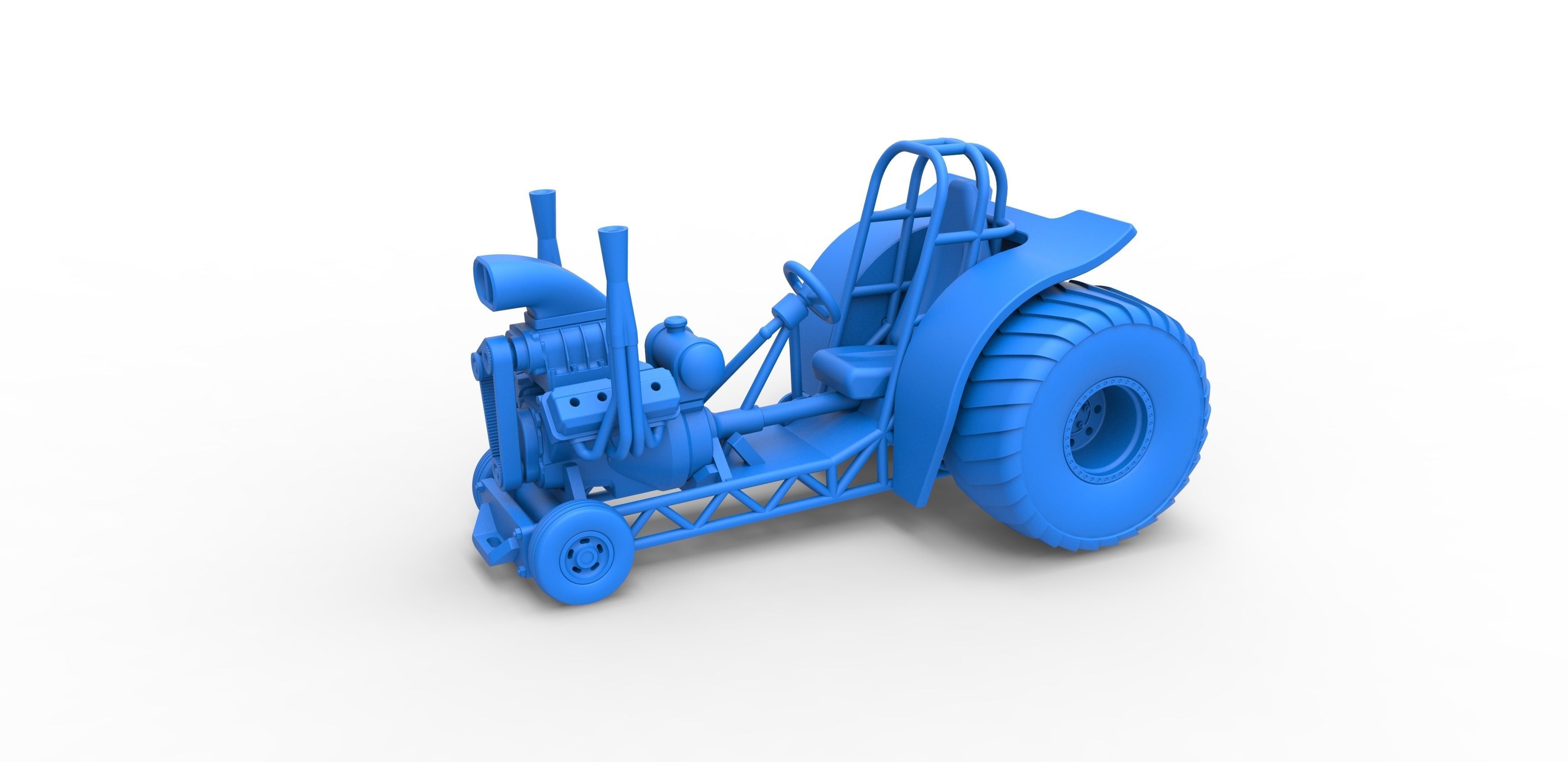 Mini Rod pulling tractor 2 Scale 1 to 25 3D print model_14