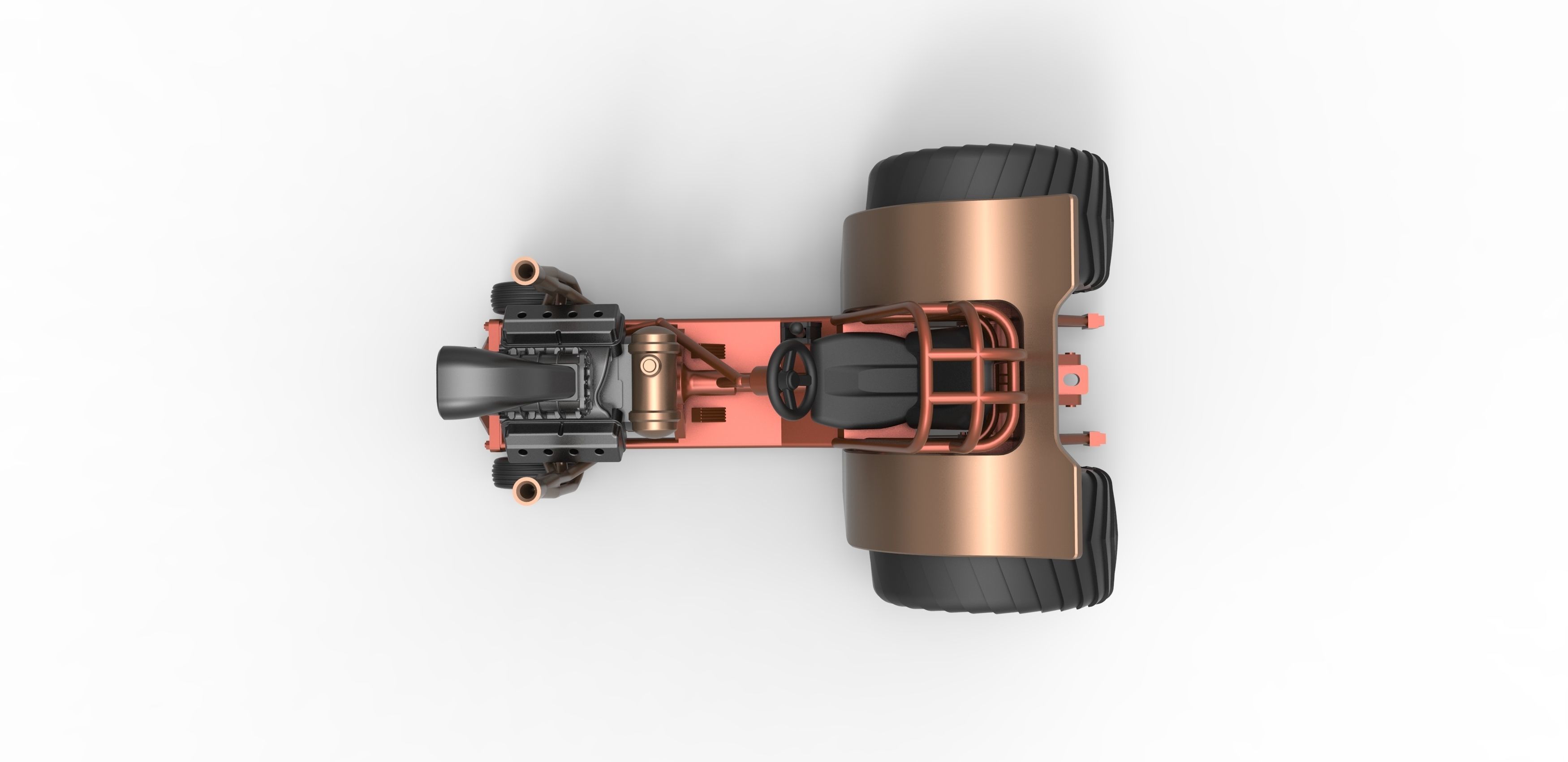 Mini Rod pulling tractor 2 Scale 1 to 25 3D print model_9