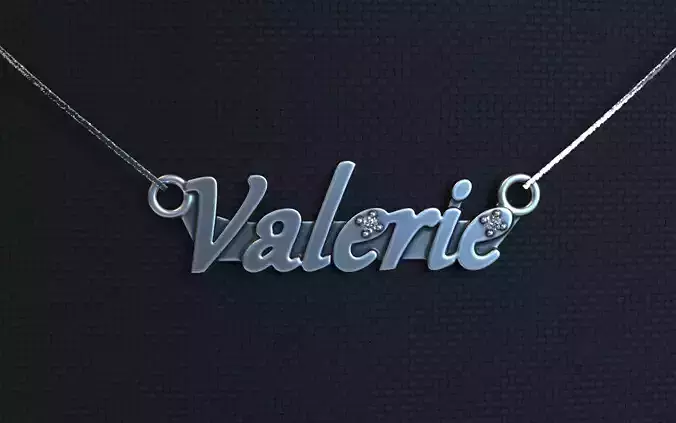 Personalized pendant Valerie 3D print model