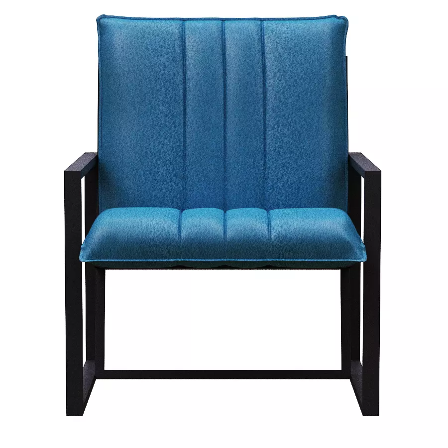 Armchair lounge chair with frame Low-poly 3D model_0