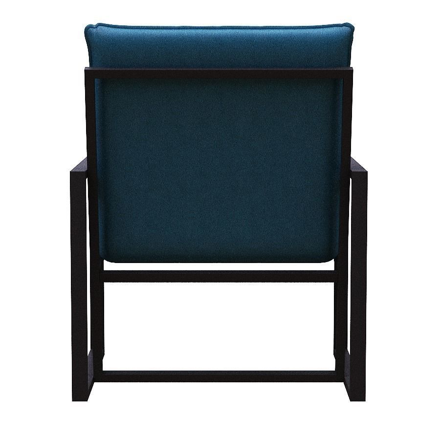 Armchair lounge chair with frame Low-poly 3D model_5