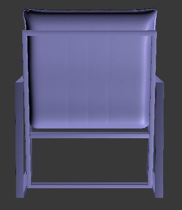 Armchair lounge chair with frame Low-poly 3D model_11