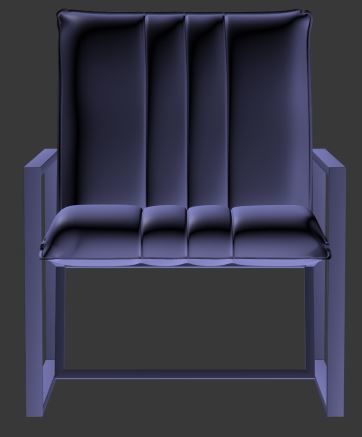 Armchair lounge chair with frame Low-poly 3D model_6