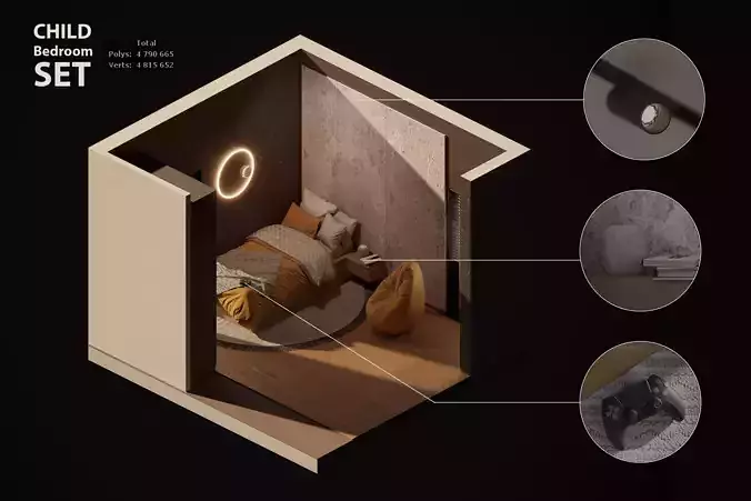 Bedroon Set Interior 3D model