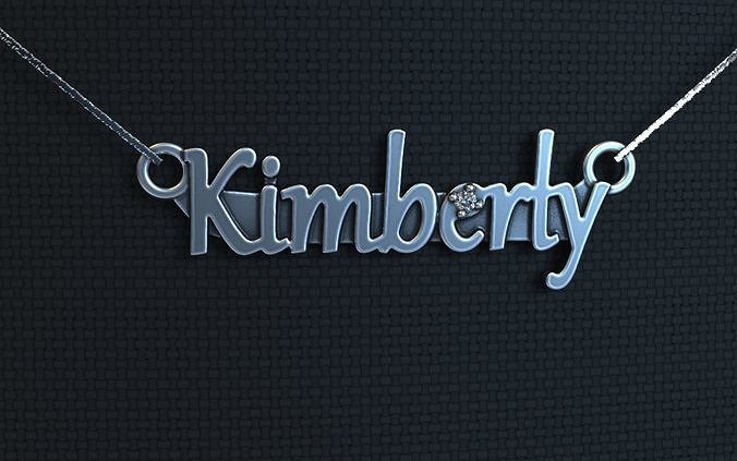 Personalized pendant Kimberly 3D print model