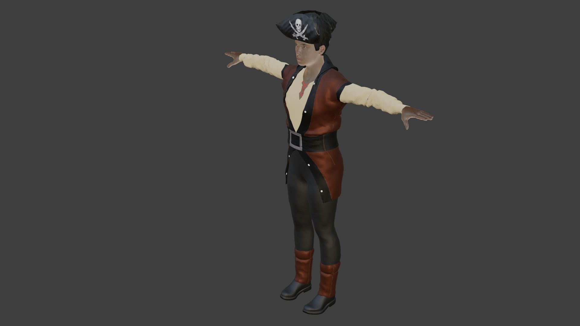 Pirate Male Low-poly 3D model_6