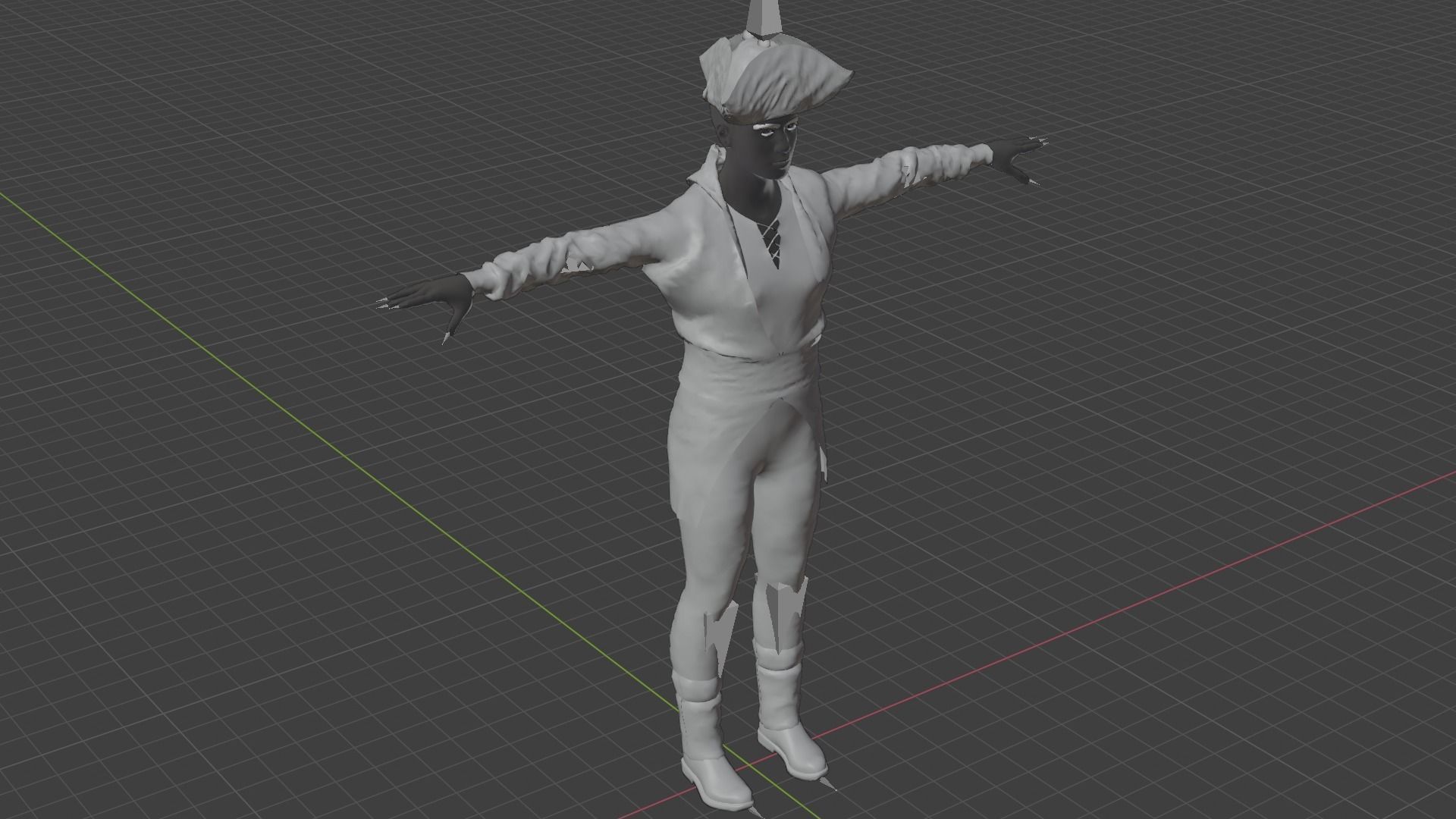 Pirate Male Low-poly 3D model_8
