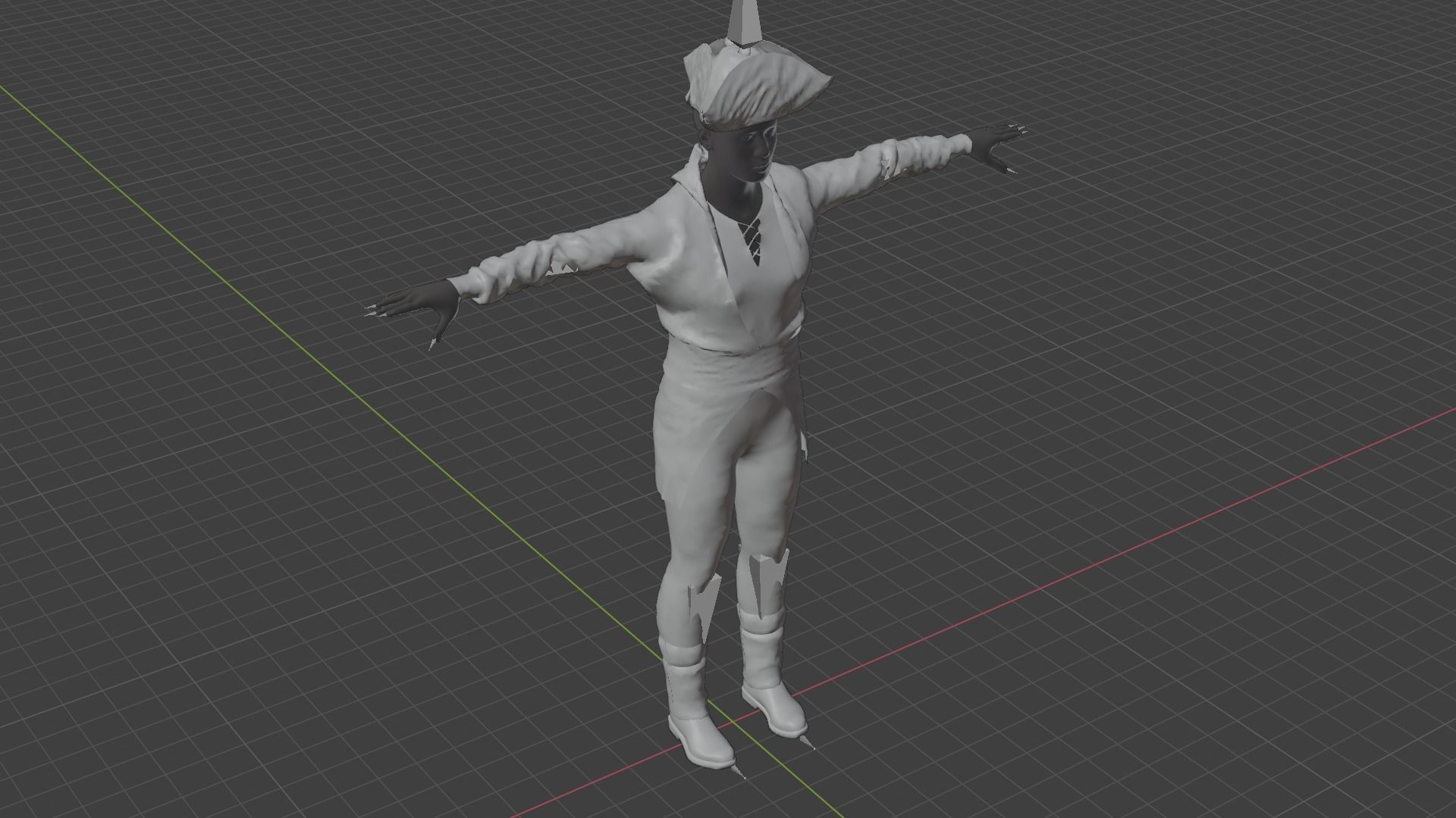 Pirate Male Low-poly 3D model_8