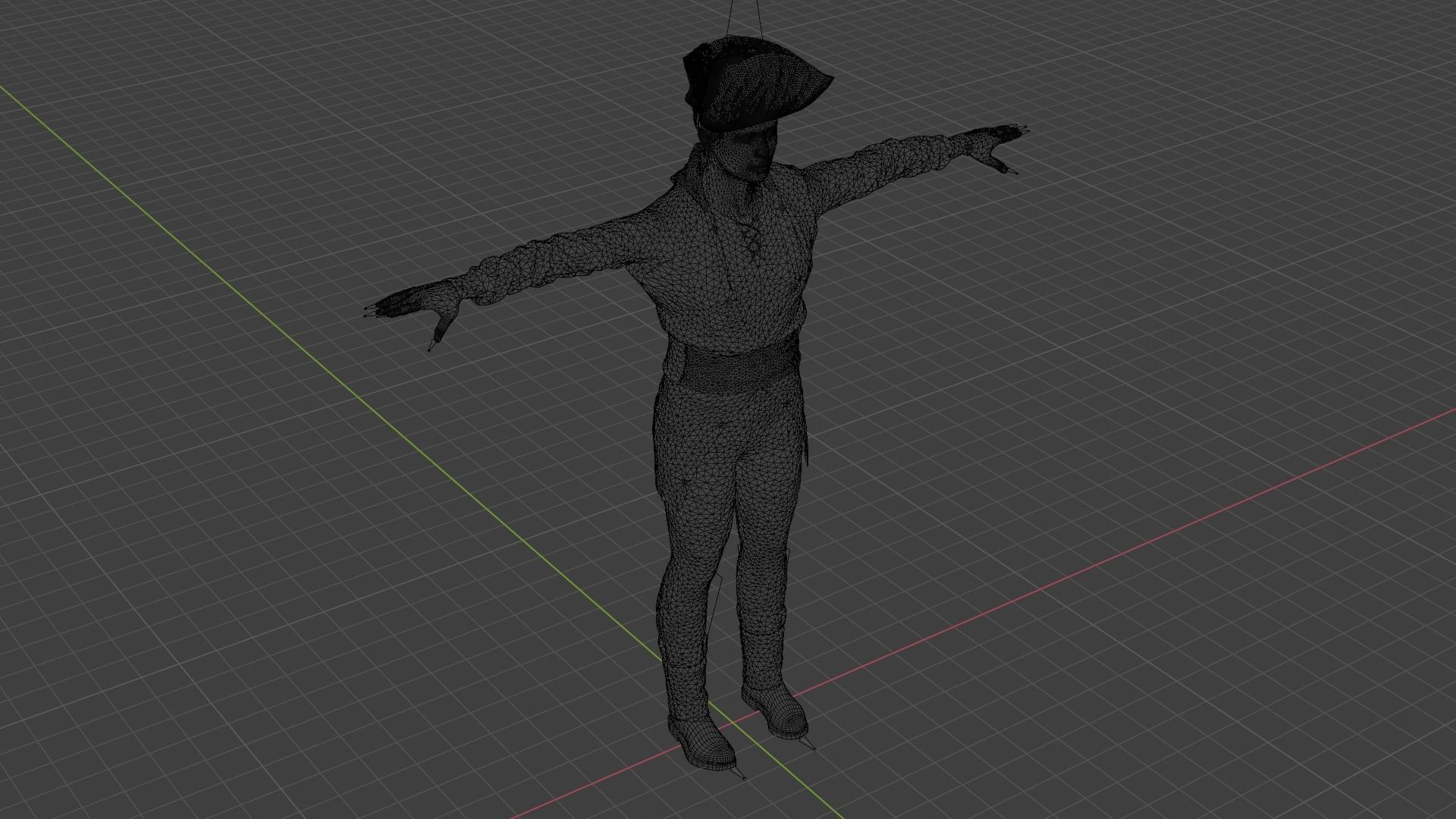 Pirate Male Low-poly 3D model_9