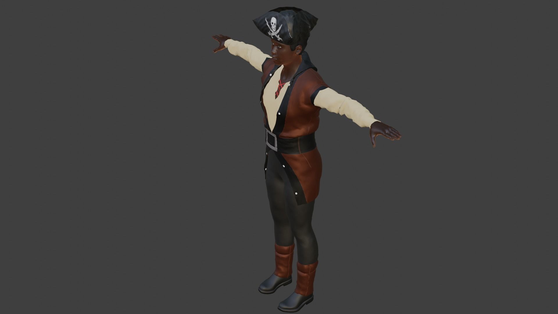 Pirate Male Low-poly 3D model_6