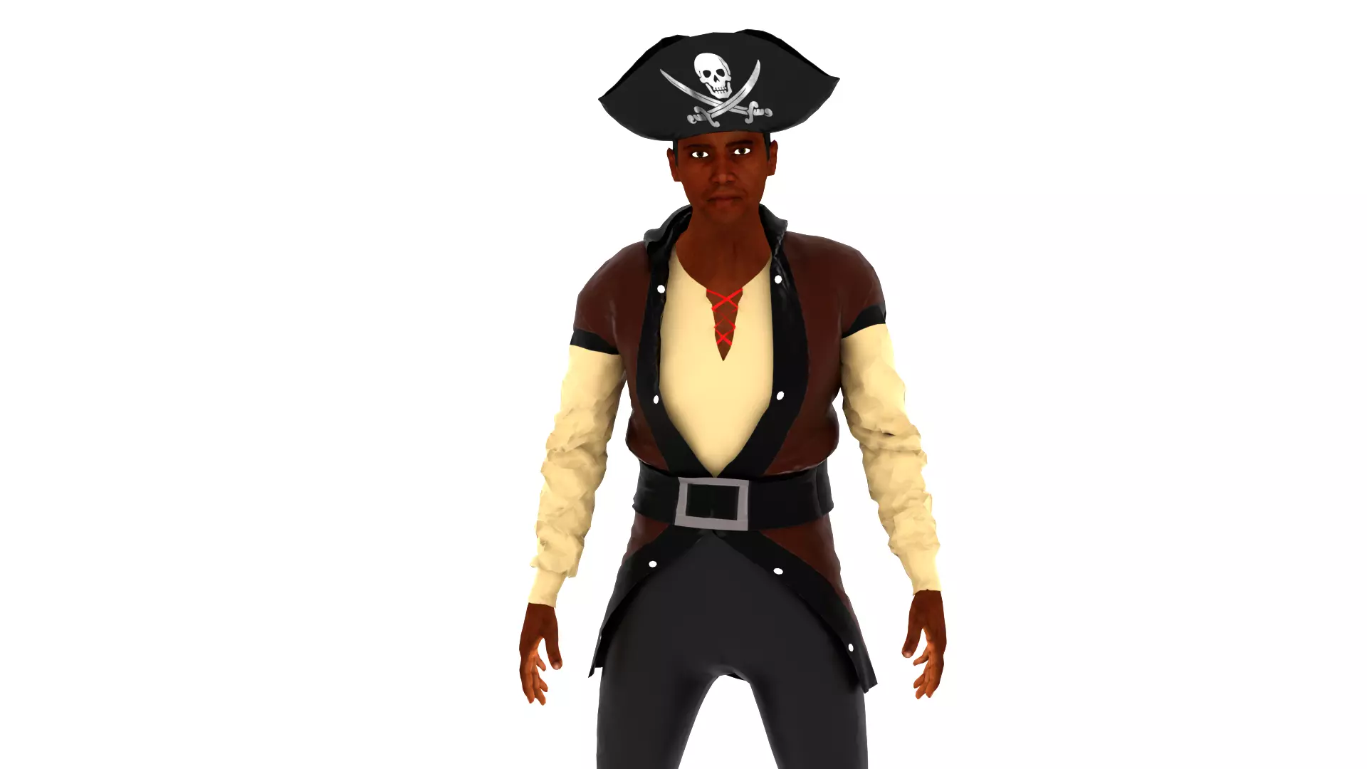 Pirate Male Low-poly 3D model_0