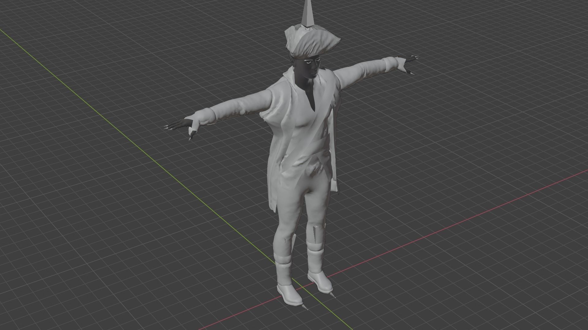 Pirate Male Low-poly 3D model_8