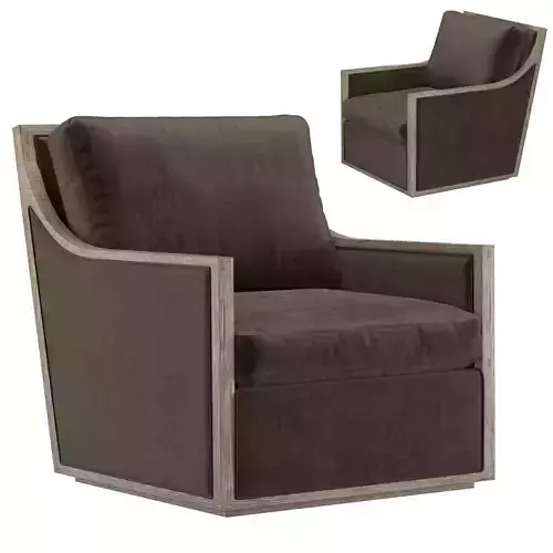 FRENCH CONTEMPORARY SLOPE ARM SWIVEL CHAIR