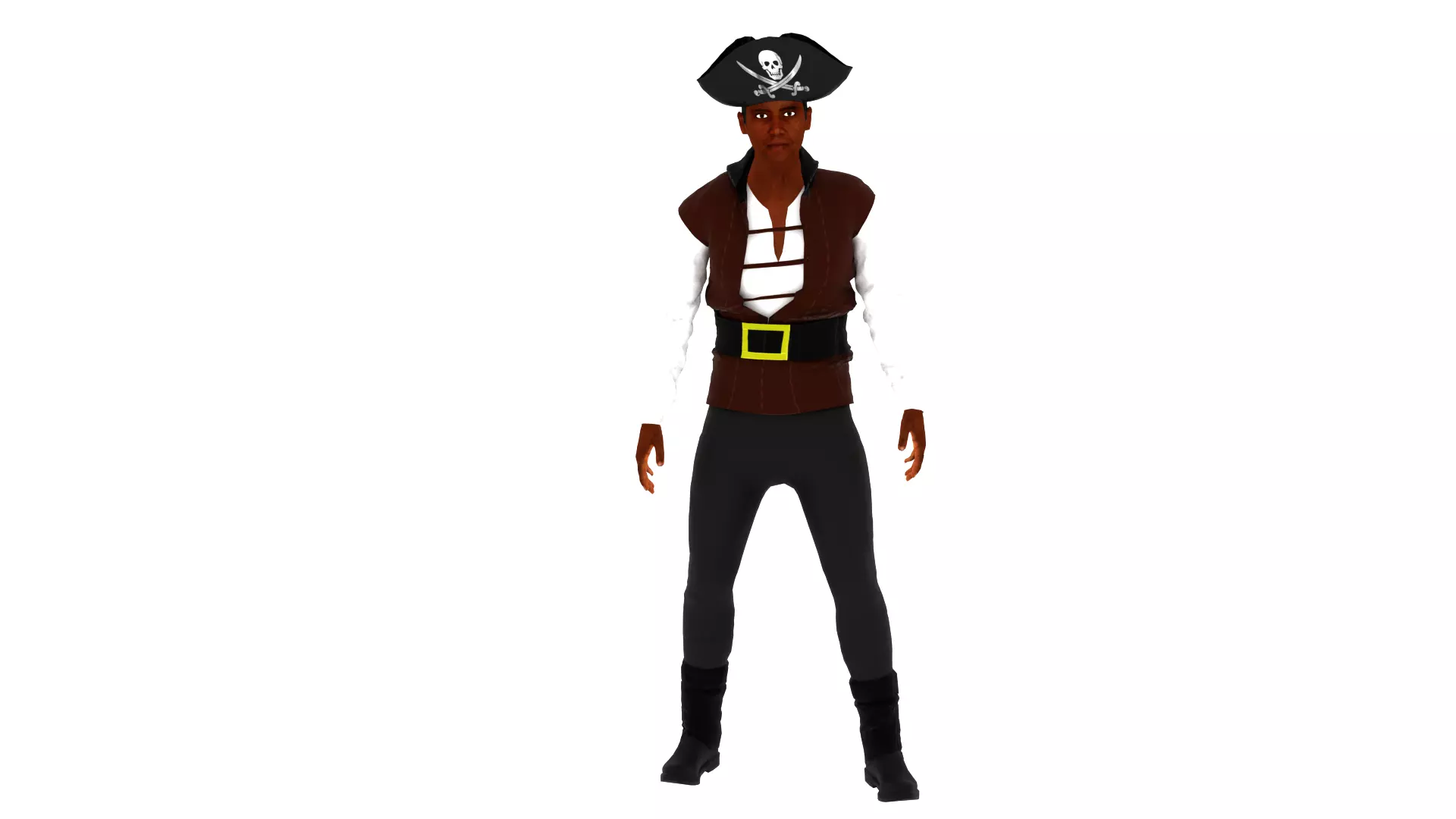 Pirate Male Low-poly 3D model_0