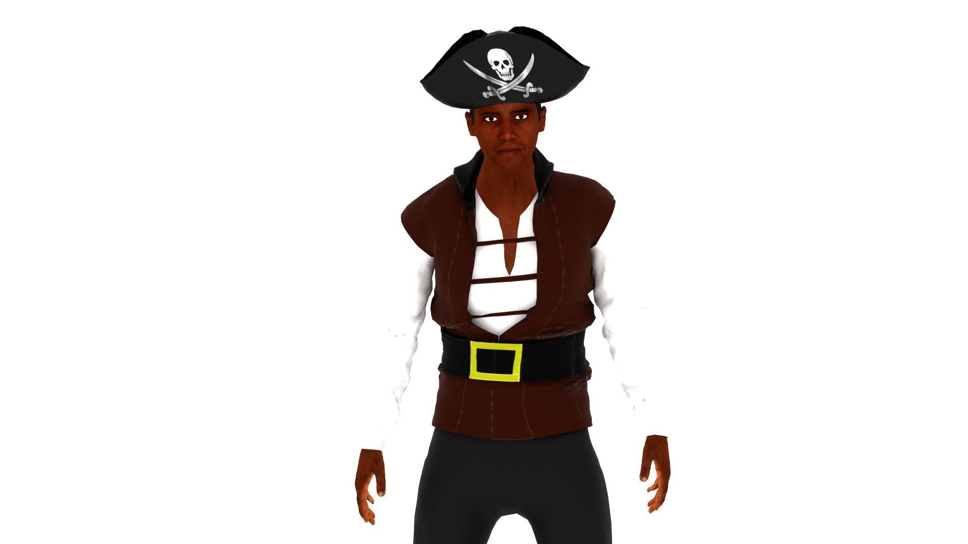 Pirate Male Low-poly 3D model_2