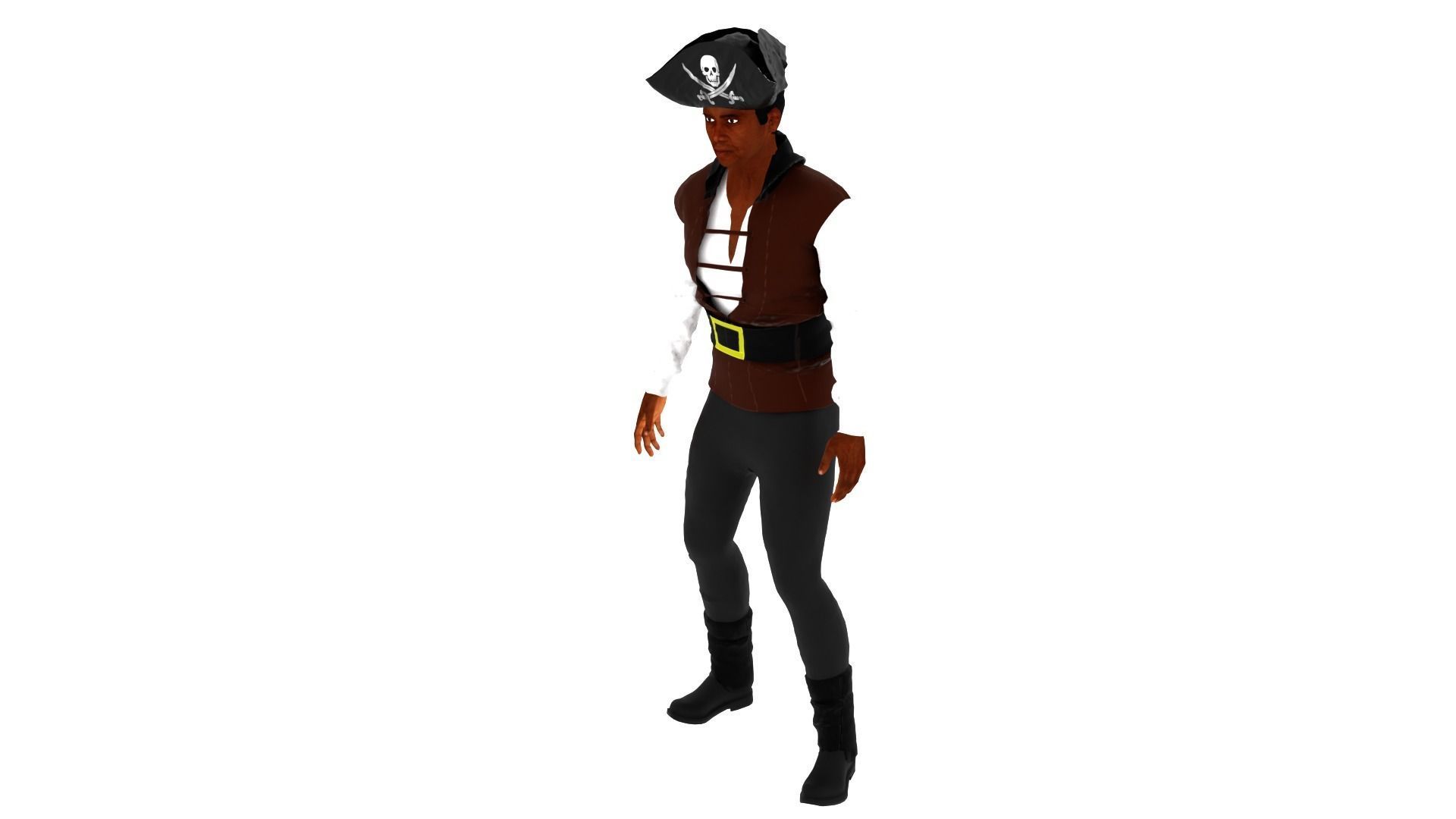 Pirate Male Low-poly 3D model_1