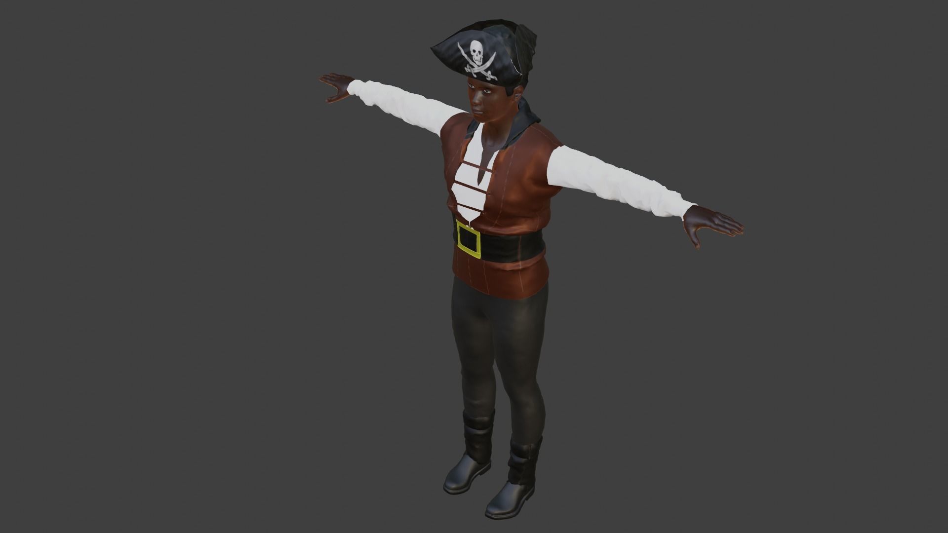 Pirate Male Low-poly 3D model_6