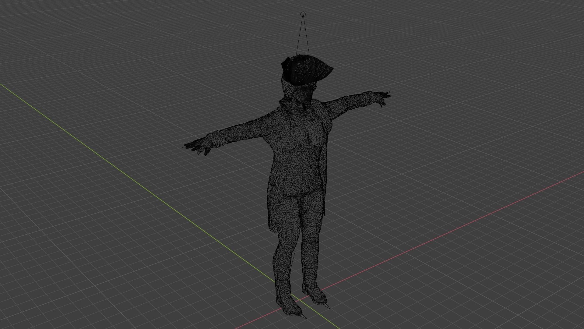 Pirate Woman Low-poly 3D model_9