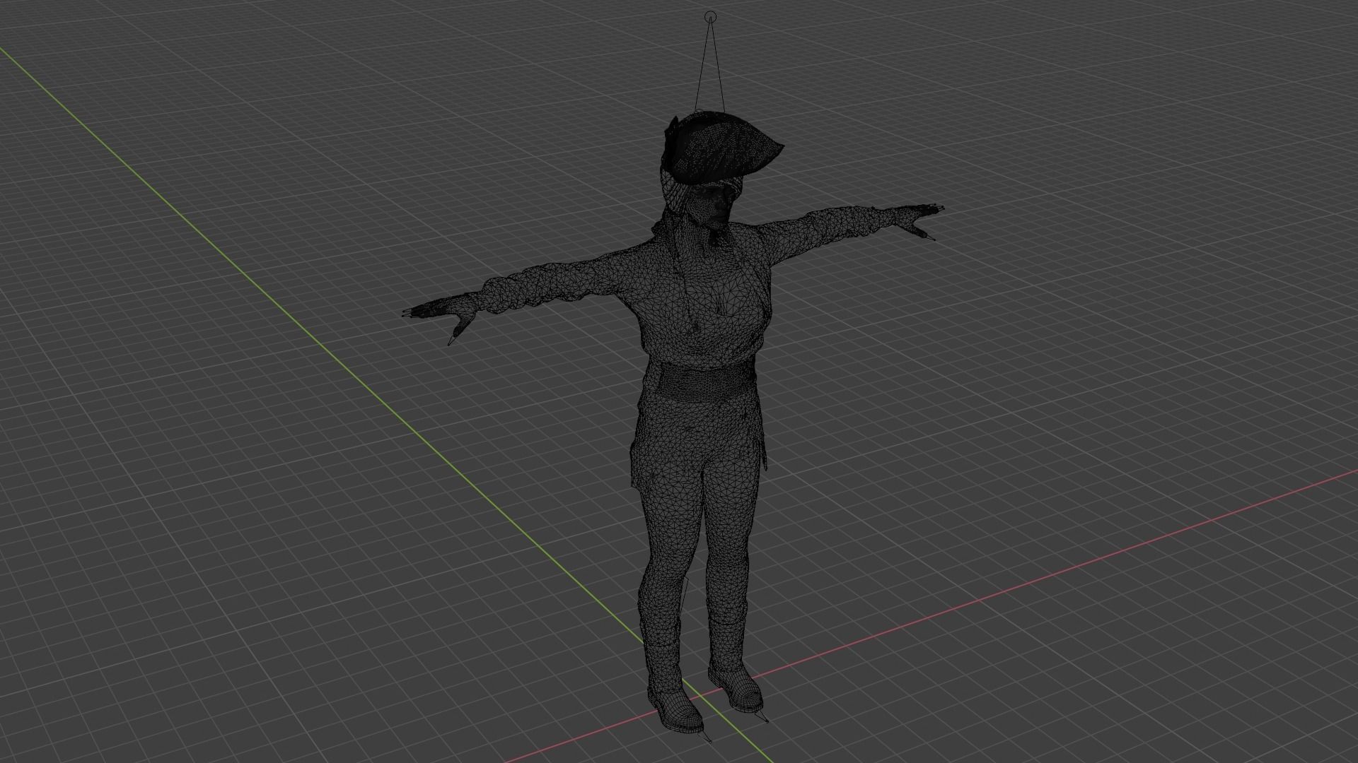 Pirate Woman Low-poly 3D model_9