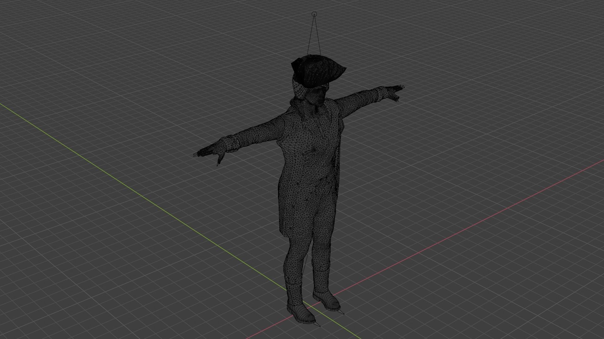 Pirate Woman Low-poly 3D model_9