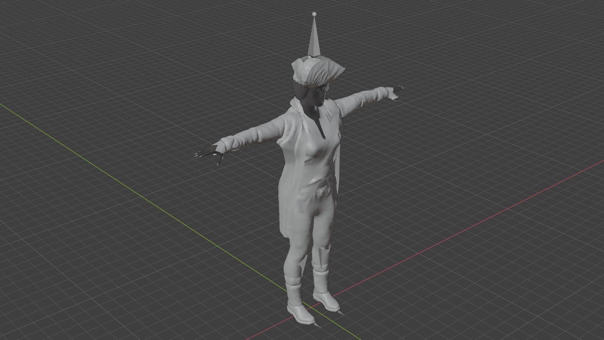 Pirate Woman Low-poly 3D model_8