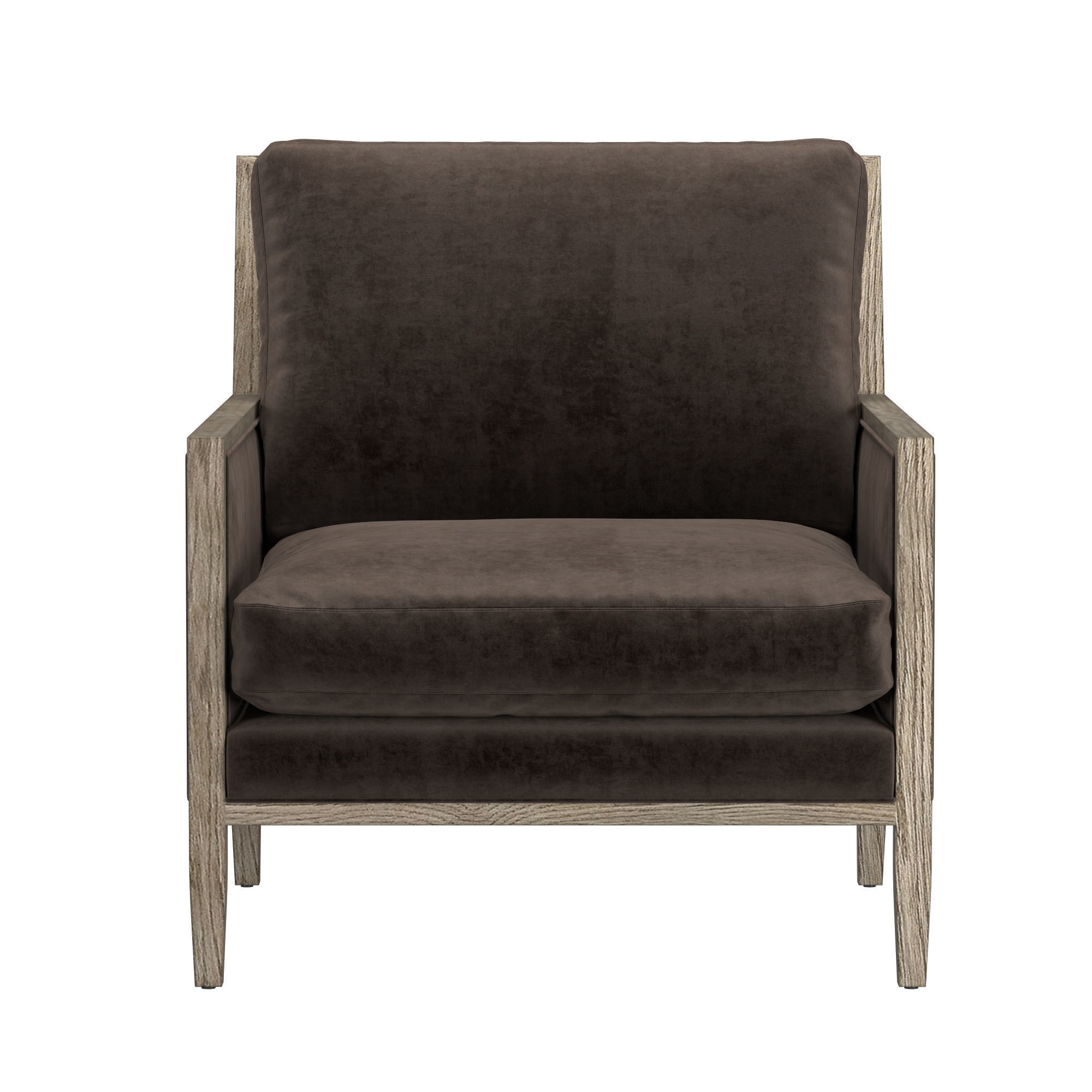 FRENCH CONTEMPORARY TRACK ARM LOW BACK CHAIR 3D model_2
