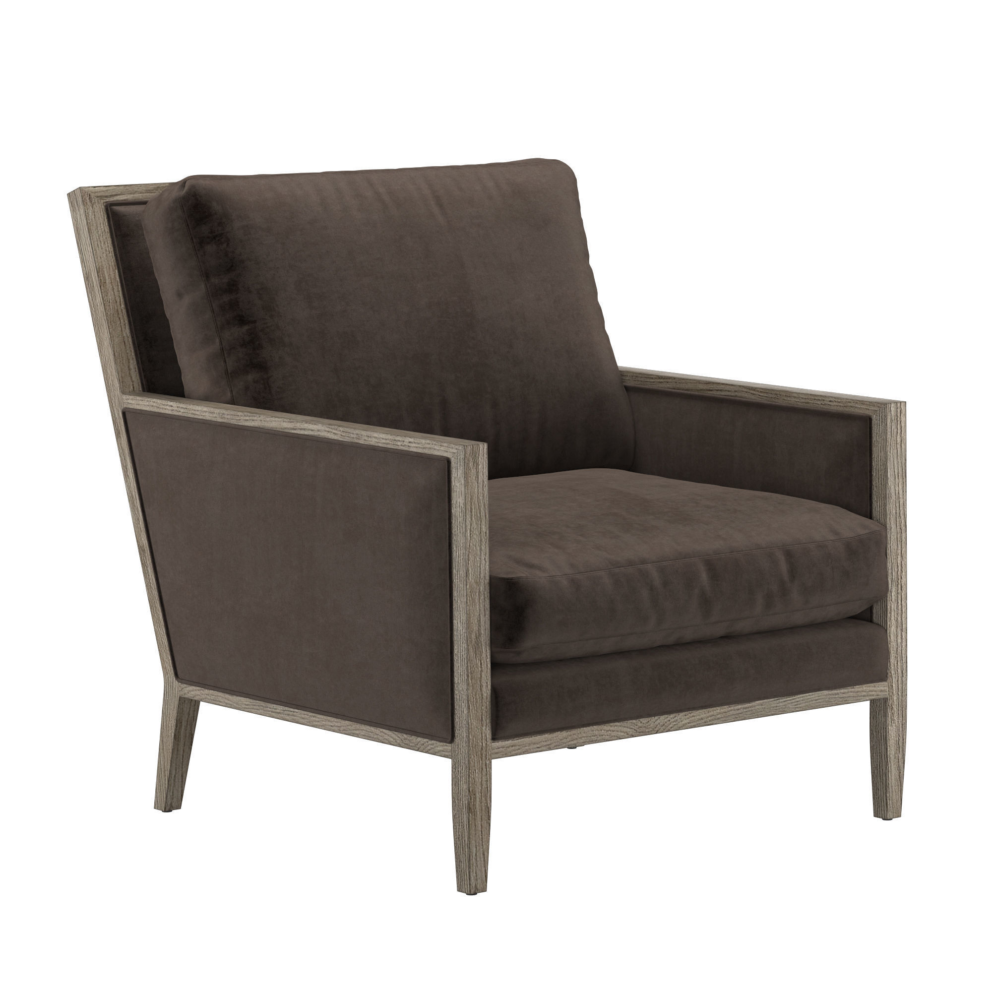 FRENCH CONTEMPORARY TRACK ARM LOW BACK CHAIR 3D model_1