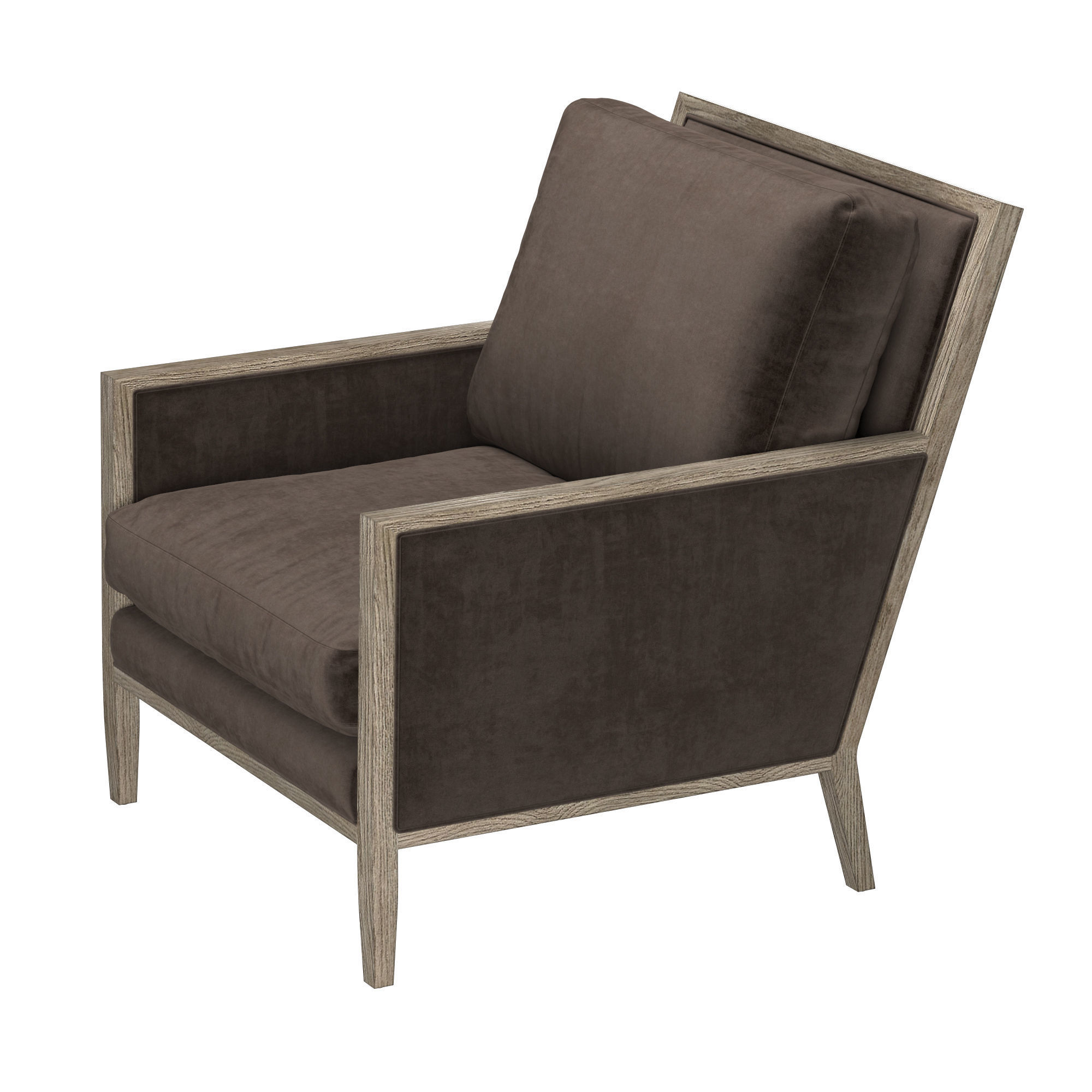 FRENCH CONTEMPORARY TRACK ARM LOW BACK CHAIR 3D model_3