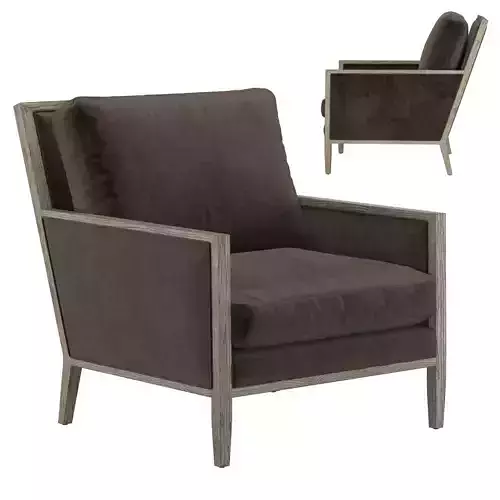 FRENCH CONTEMPORARY TRACK ARM LOW BACK CHAIR 3D model