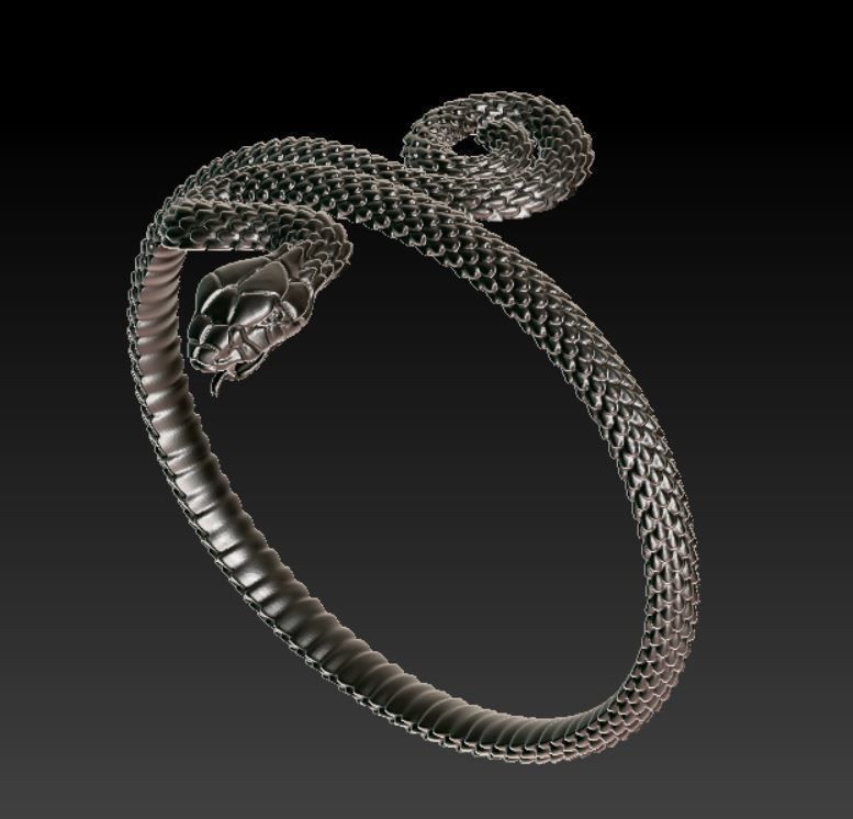 Snake Bangle 3D print model_3