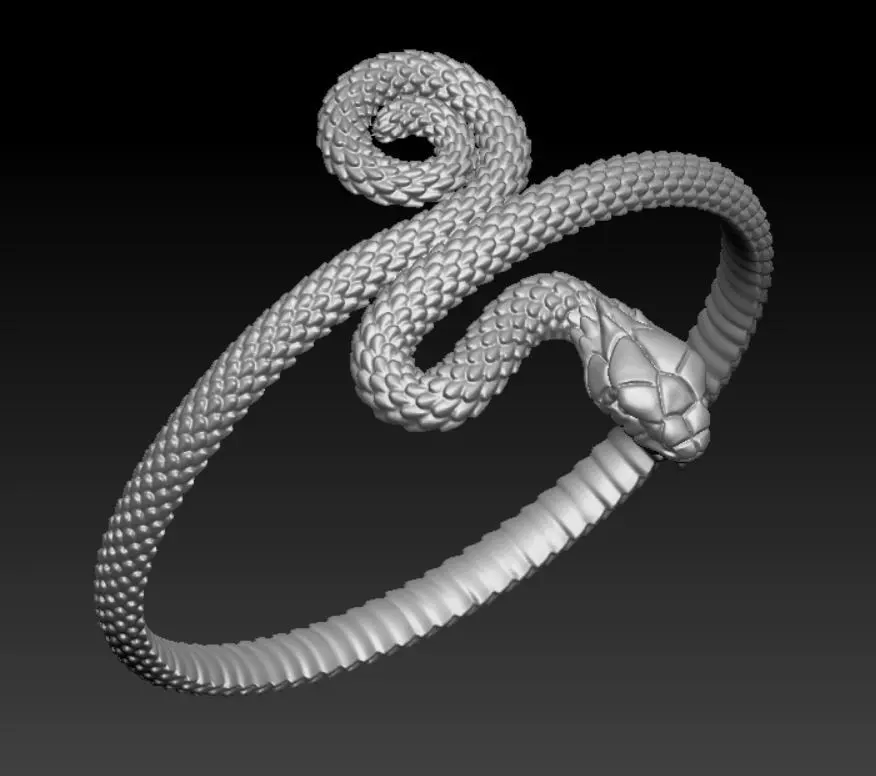 Snake Bangle 3D print model_0