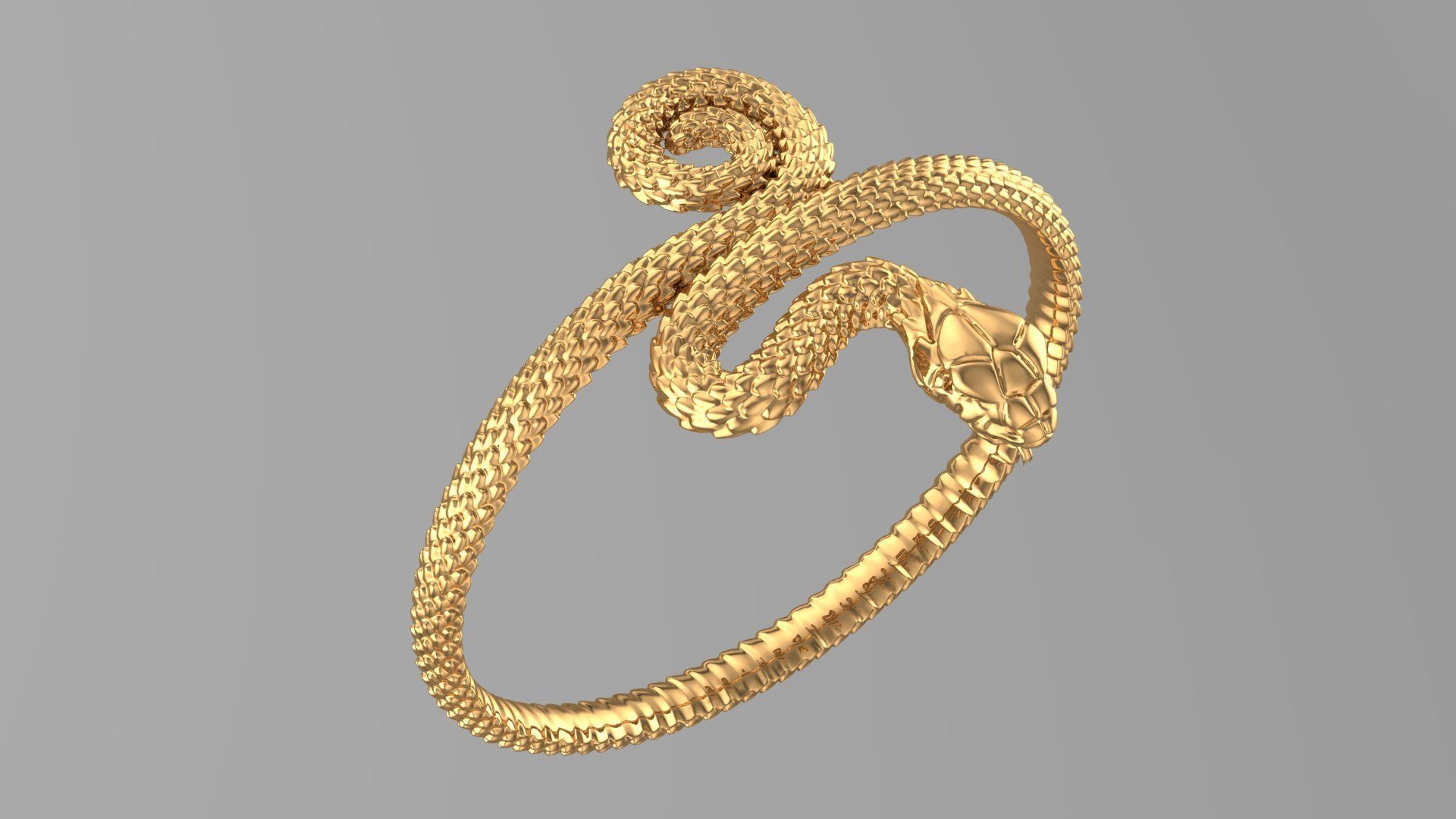 Snake Bangle 3D print model_1