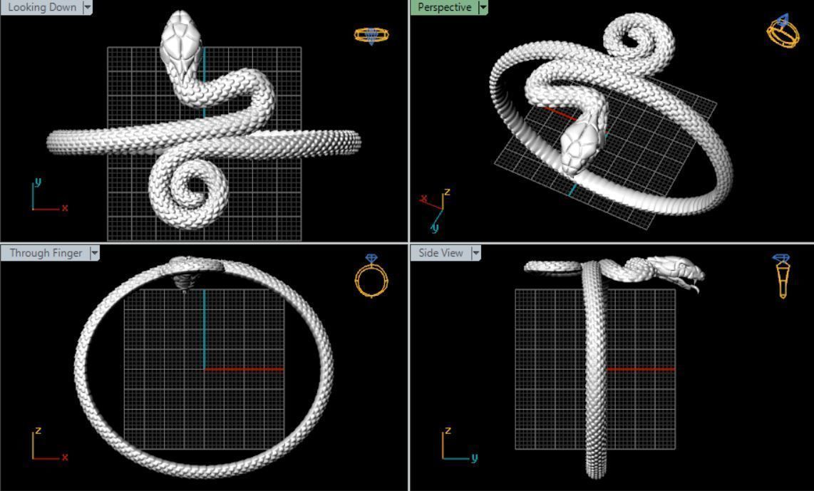 Snake Bangle 3D print model_2
