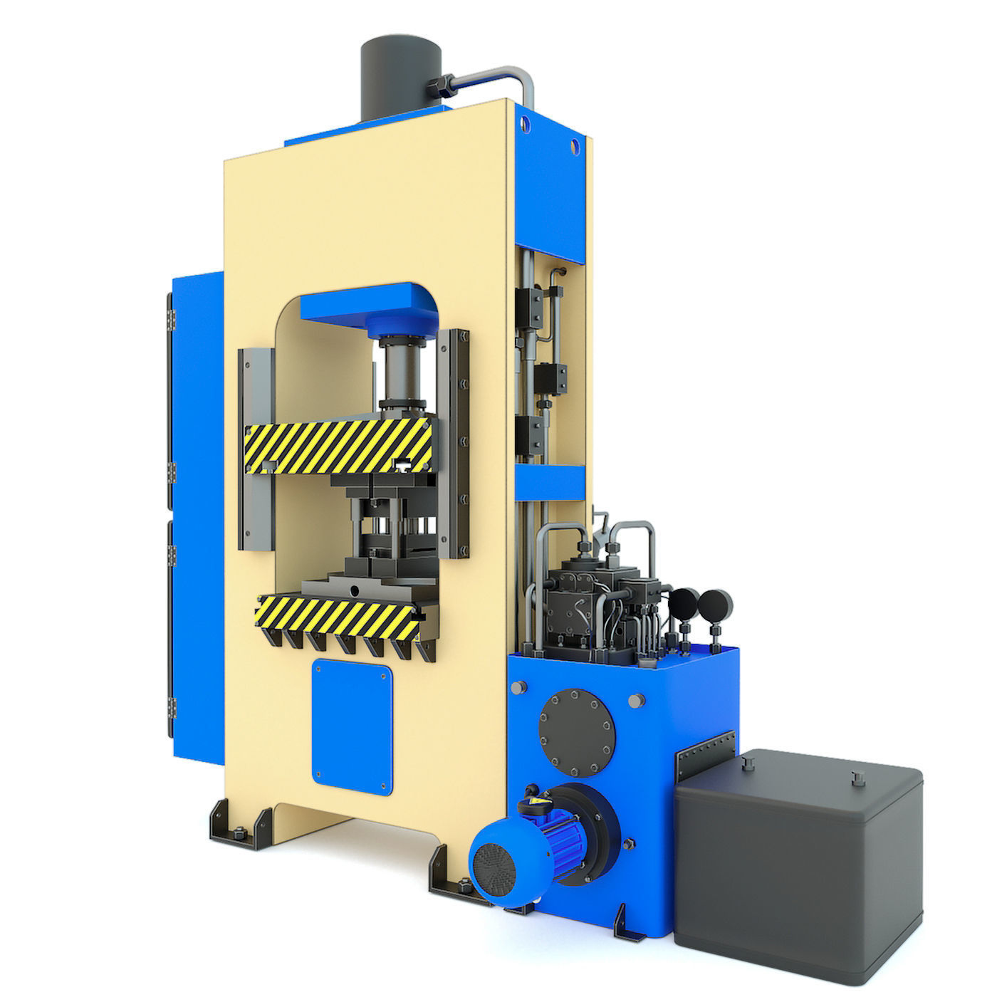 Industrial machine tool hydraulic press D2430B 3D model_5