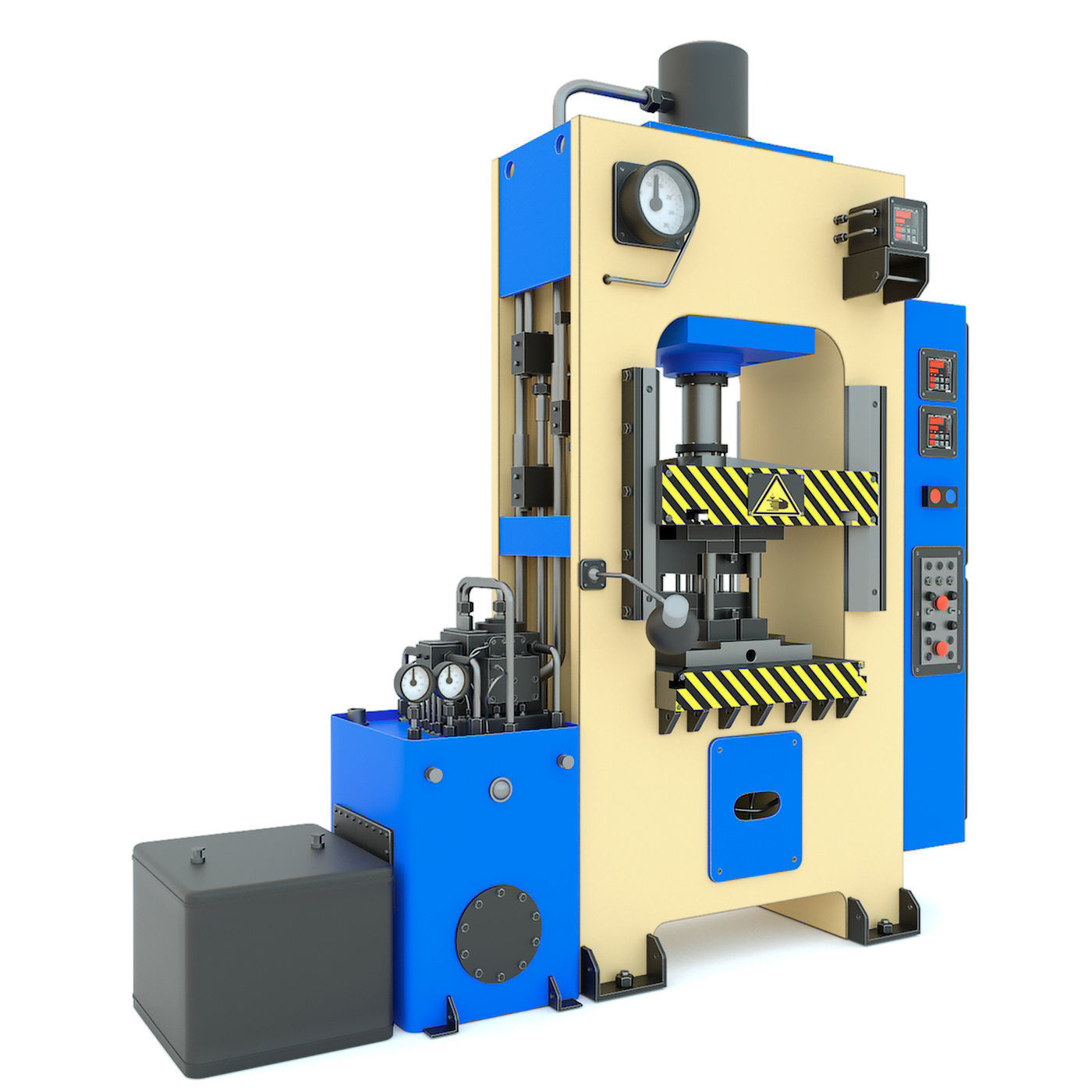 Industrial machine tool hydraulic press D2430B 3D model_2