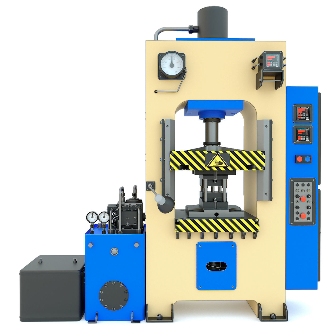 Industrial machine tool hydraulic press D2430B 3D model_1