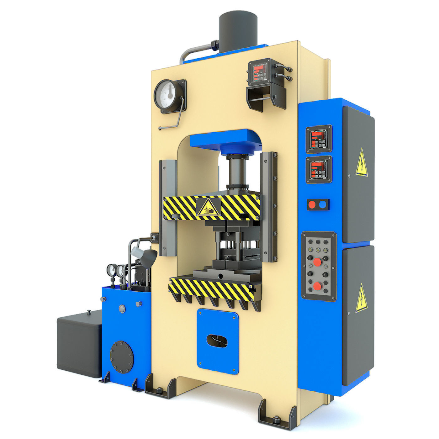 Industrial machine tool hydraulic press D2430B 3D model_3